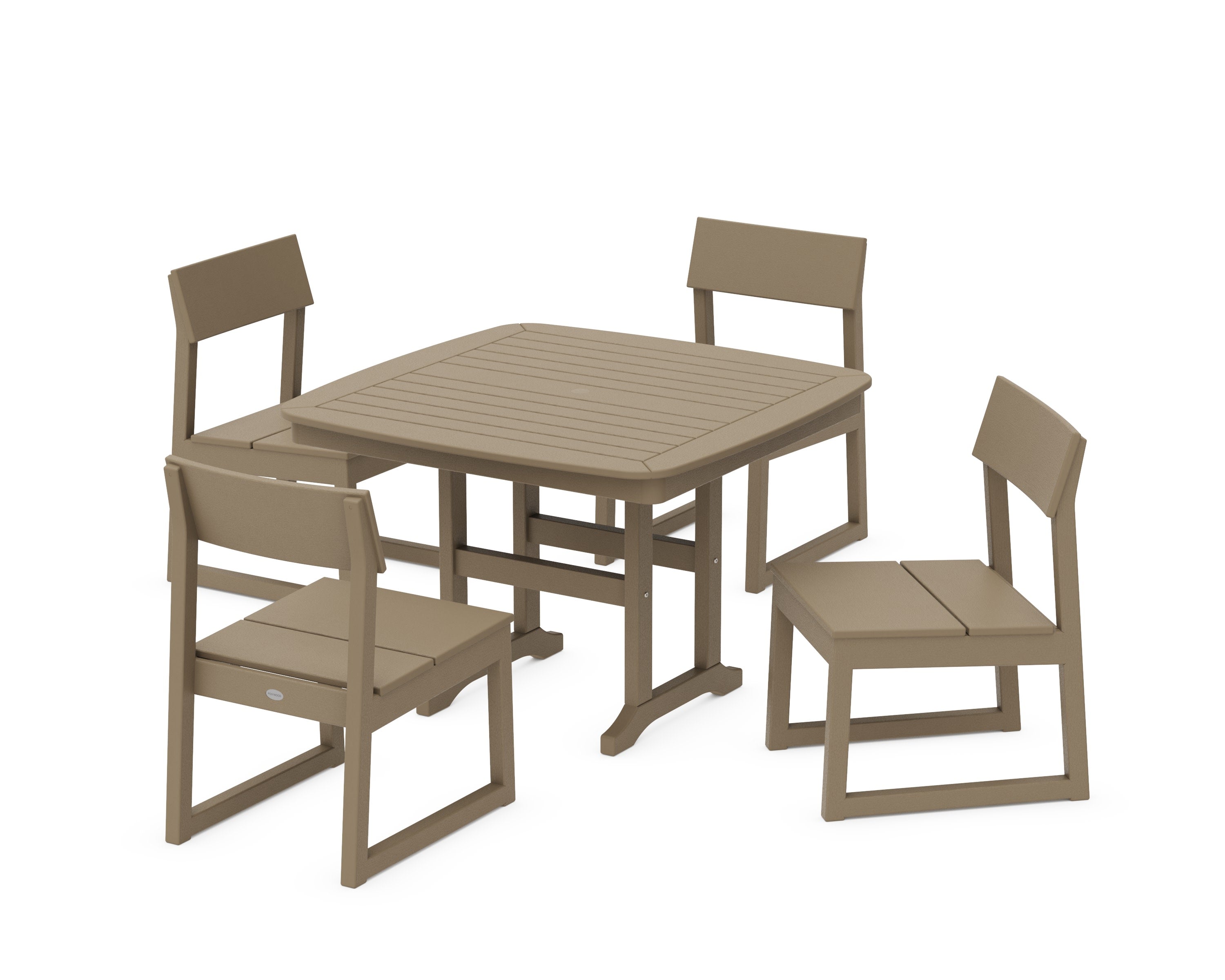 EDGE Side Chair 5-Piece Dining Set with Trestle Legs in Vintage Sahara