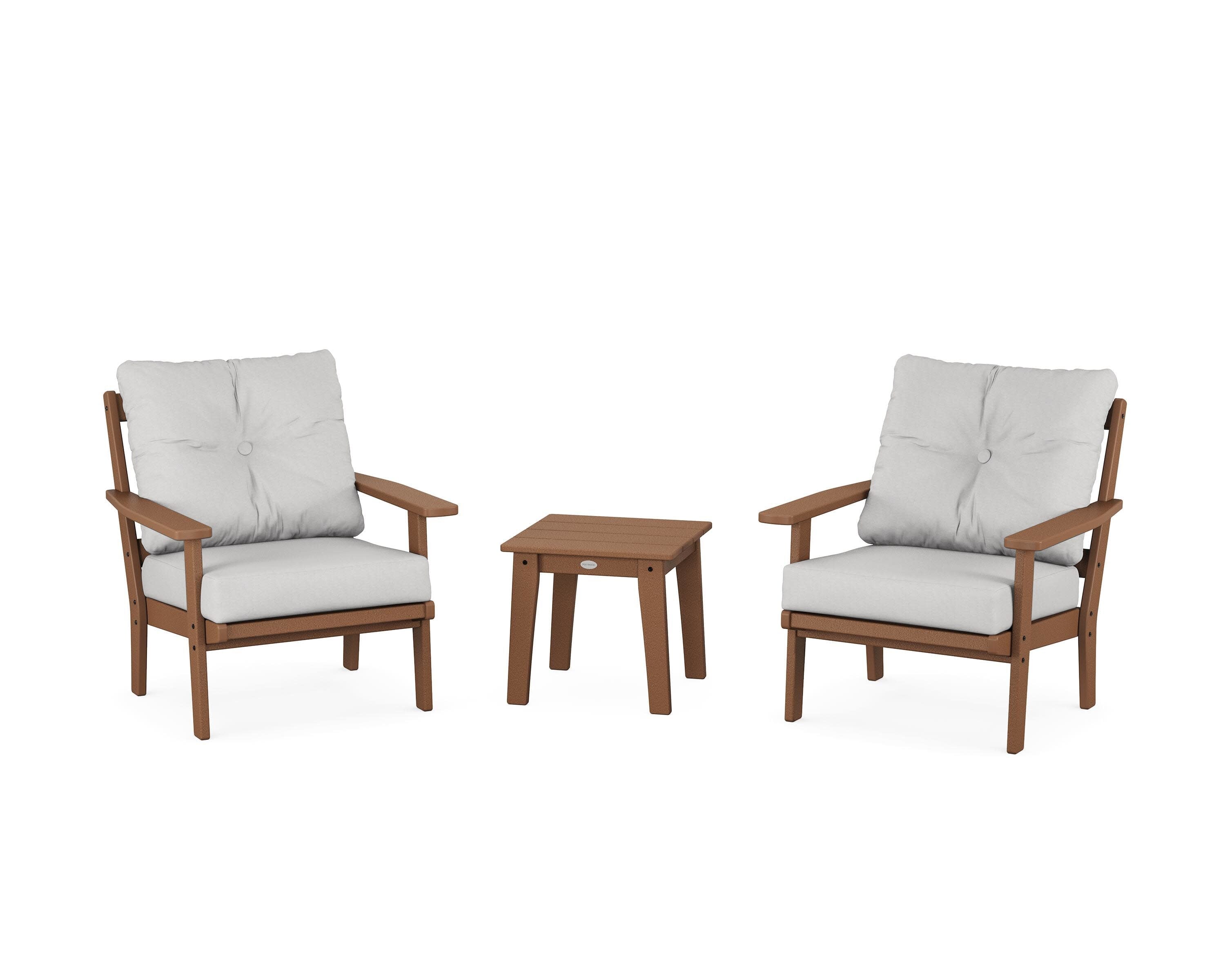 Oxford 3-Piece Deep Seating Set in Teak / Diamond in the Rough