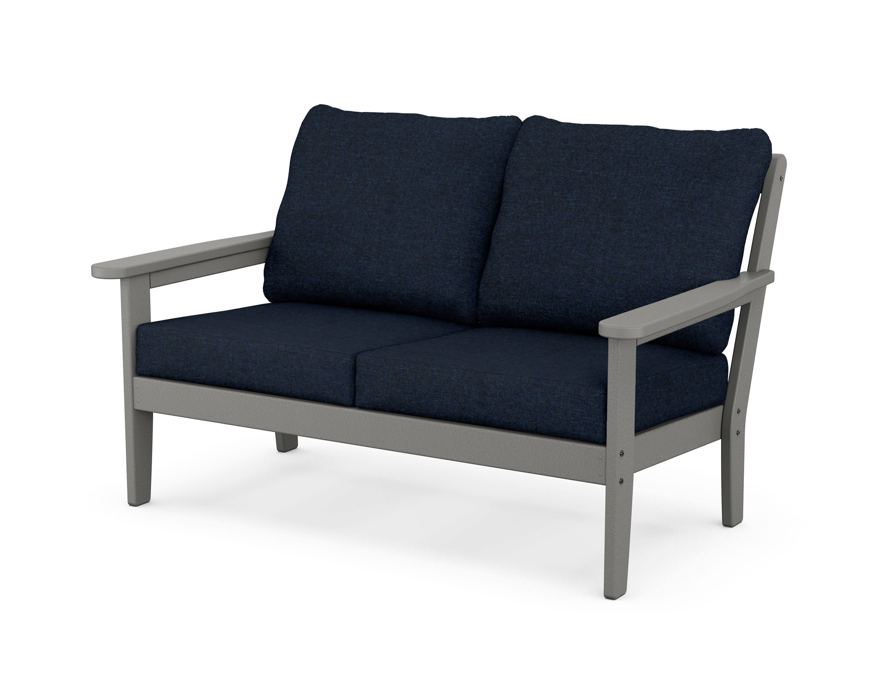 Cottage Deep Seating Loveseat in Slate Grey / Marine Indigo