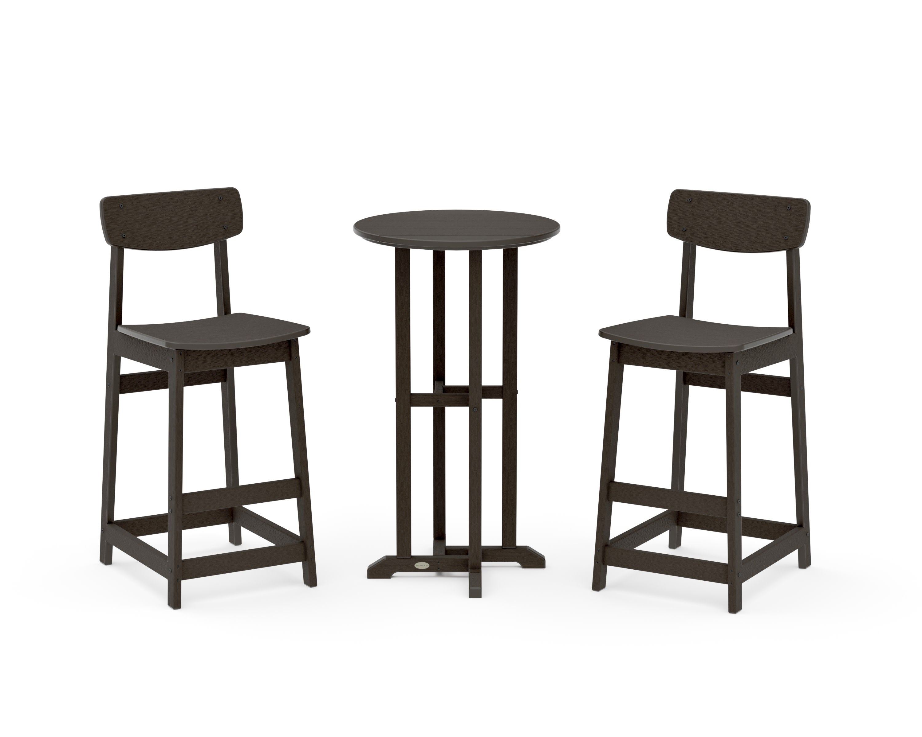 Modern Studio Urban Bar Chair 3-Piece Bistro Set in Vintage Coffee