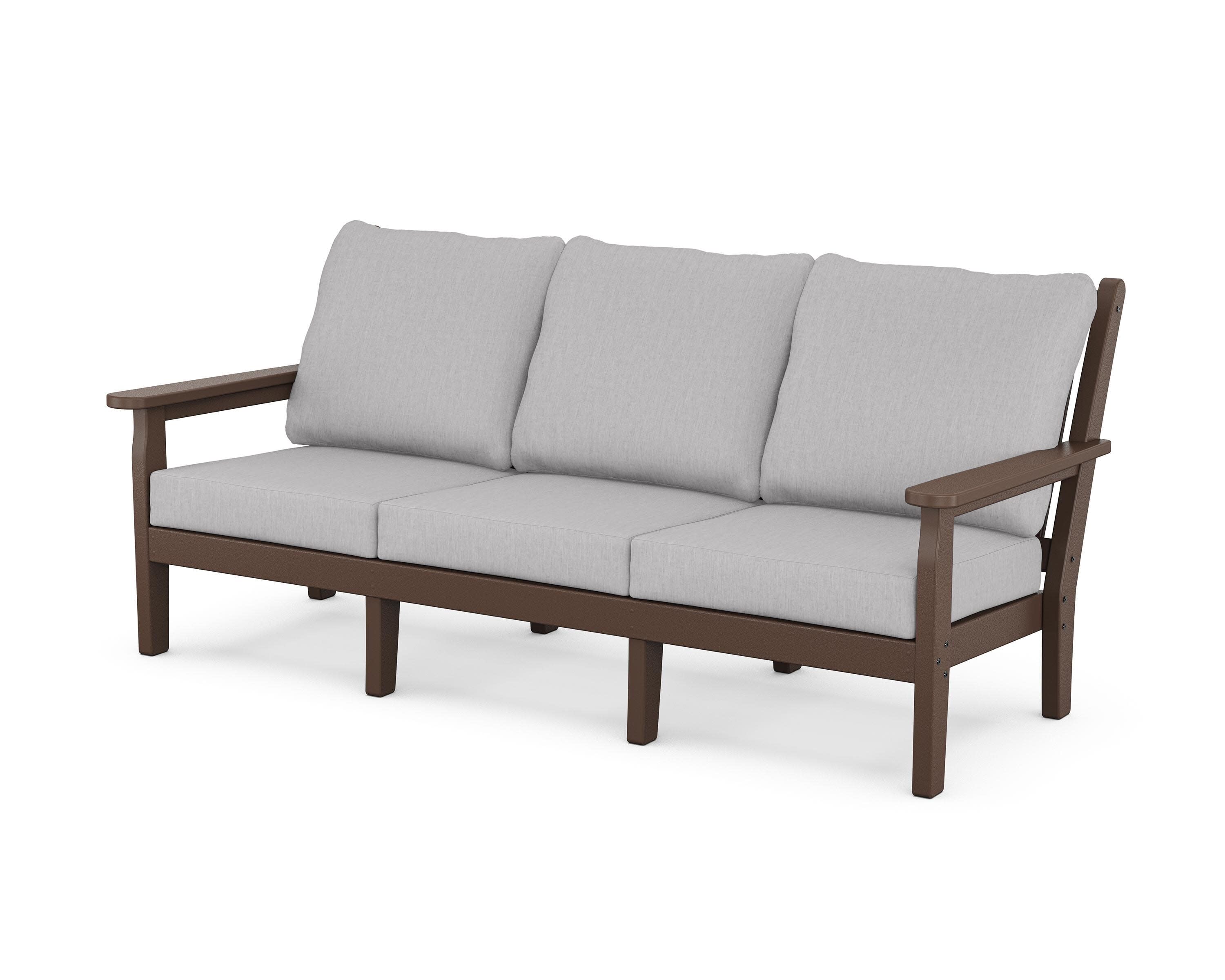 Chippendale Deep Seating Sofa in Mahogany / Granite