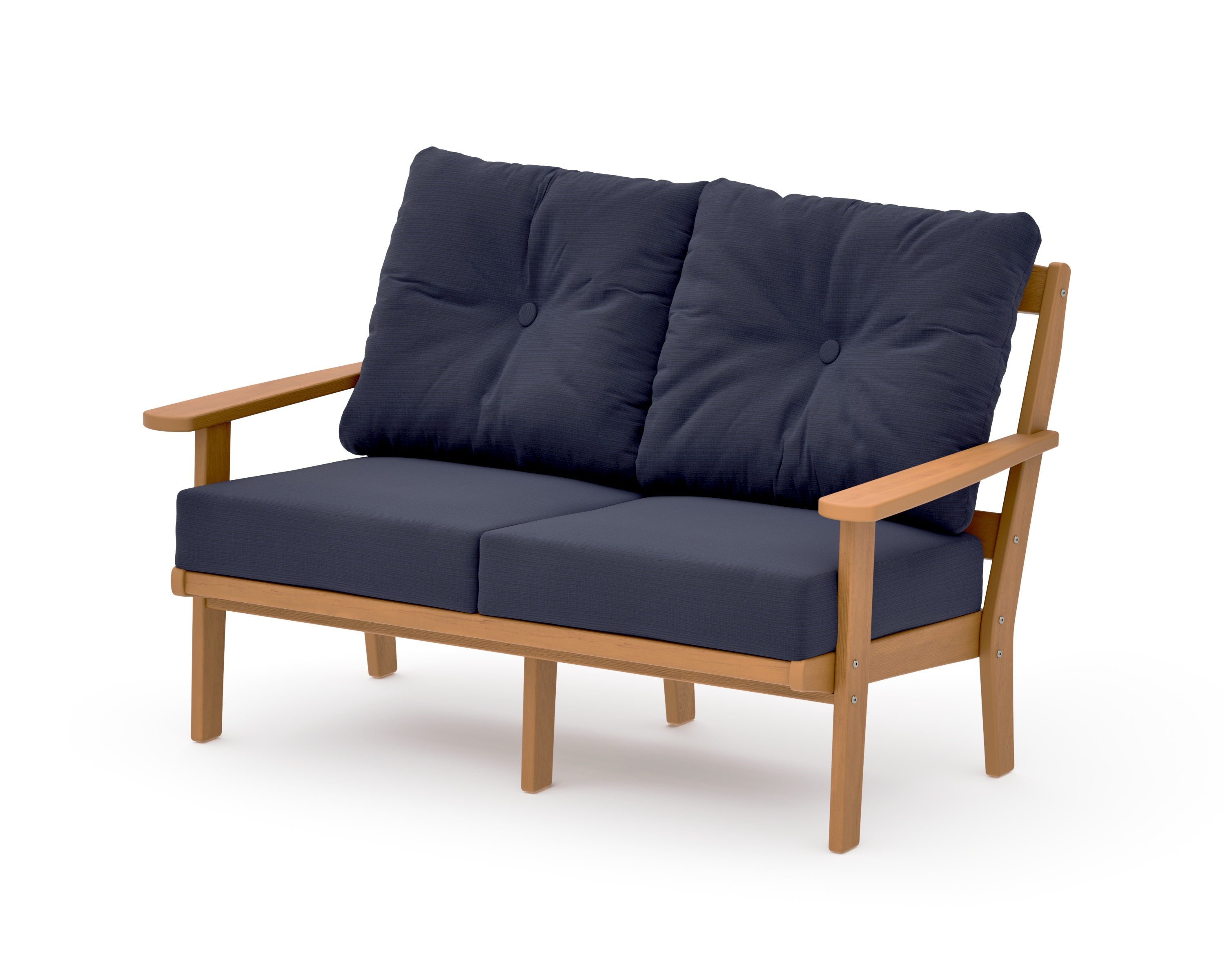 Mission Deep SeatingLoveseat in Natural / Navy Linen
