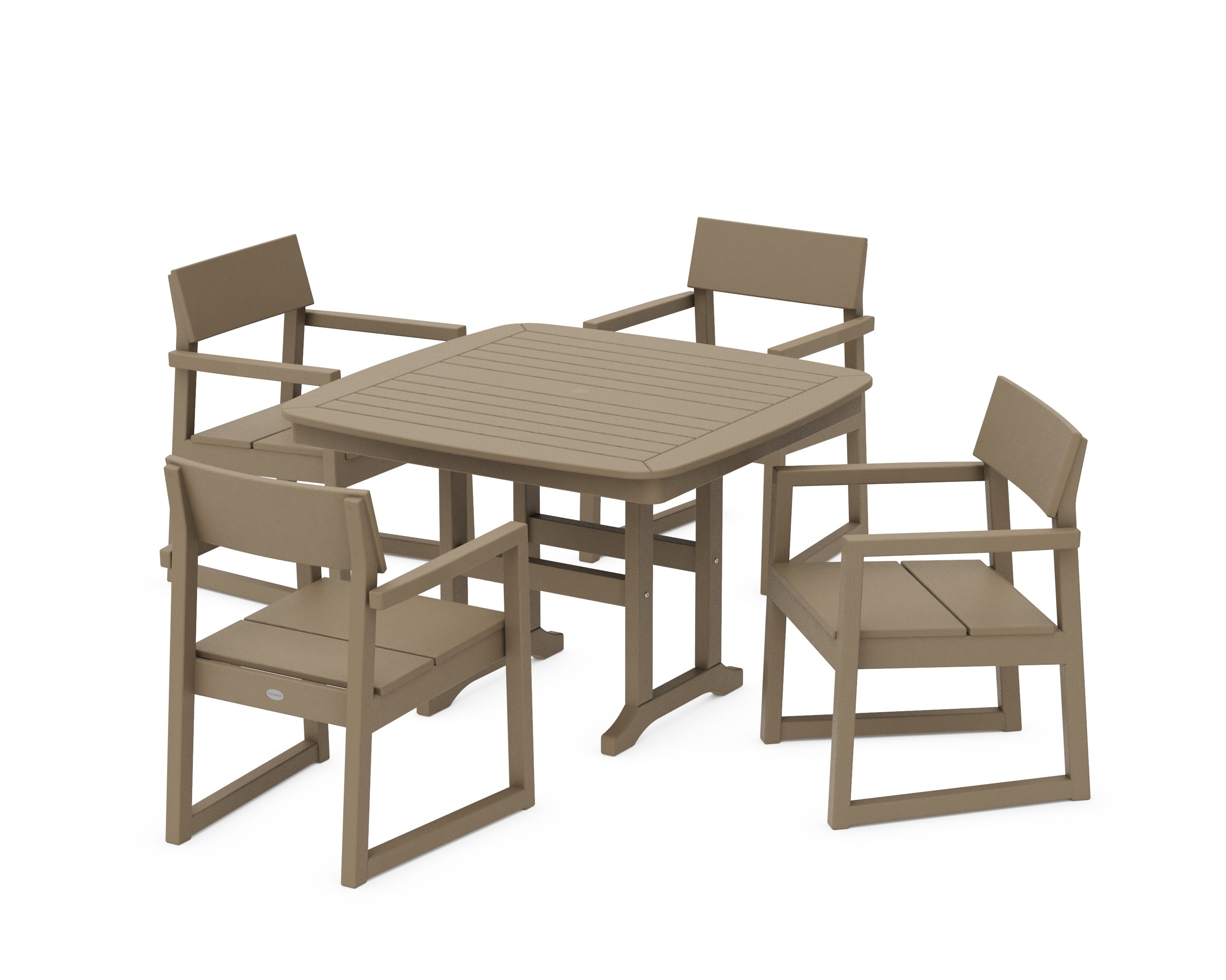 EDGE 5-Piece Dining Set with Trestle Legs in Vintage Sahara