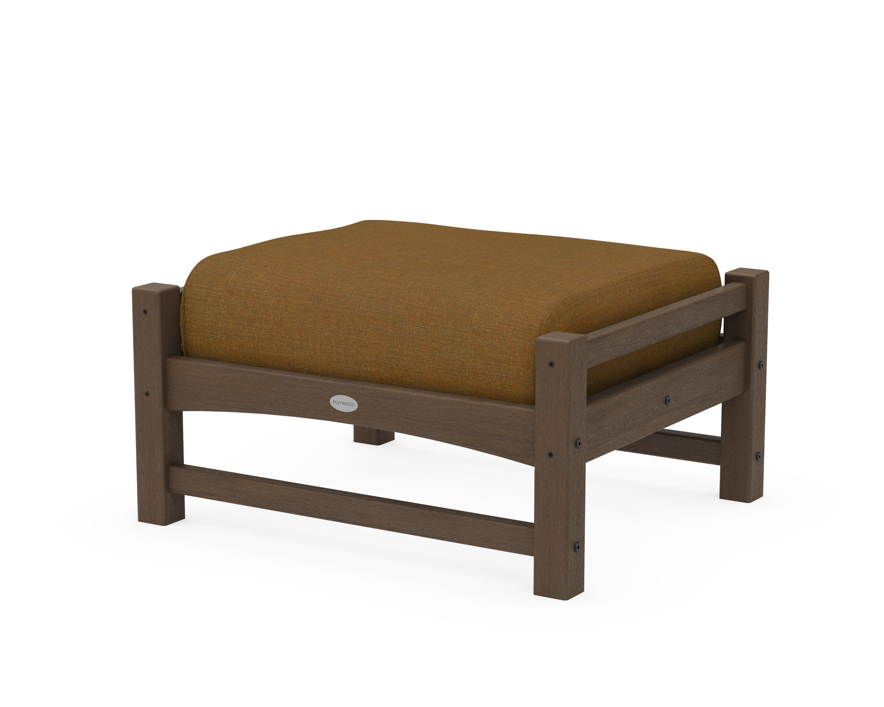 Club Ottoman in Kona / Exhale Teak