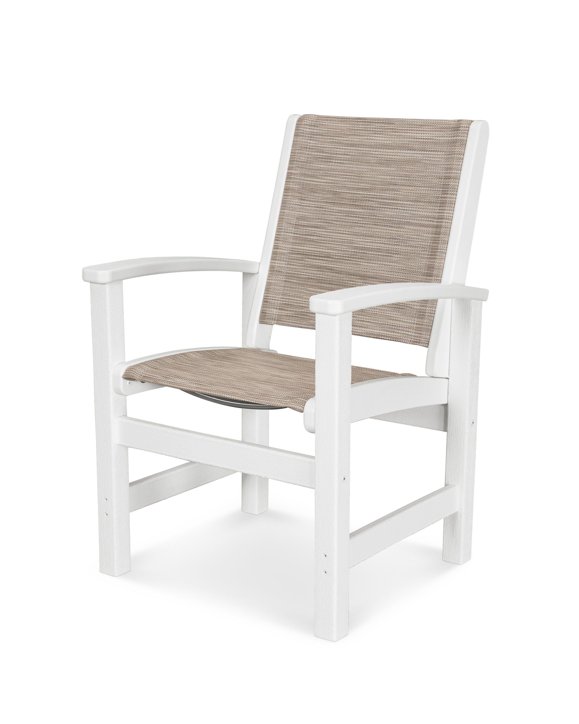 Coastal Dining Chair in Vintage White / Onyx Sling