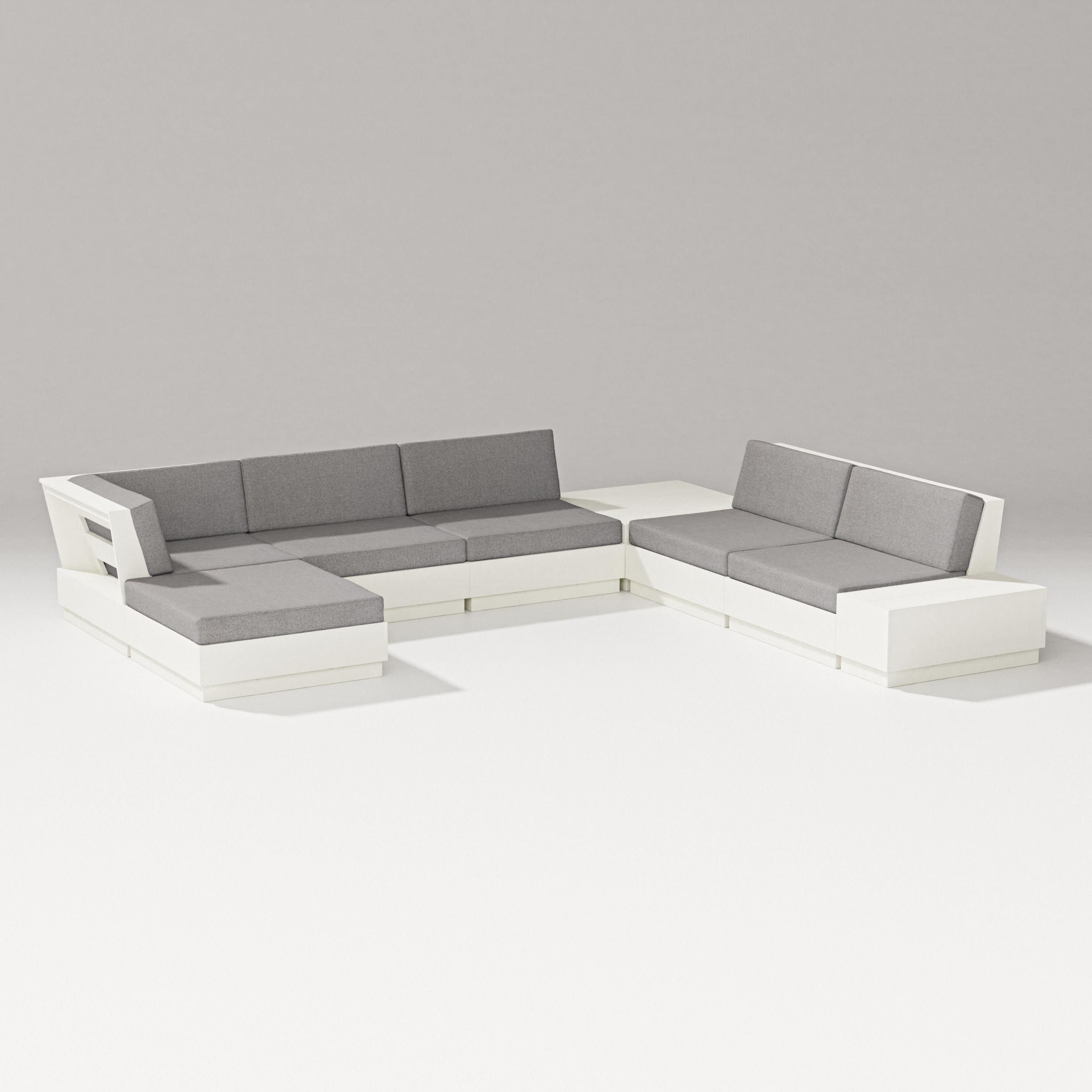 Elevate 8-Piece Corner Sectional in Vintage White / Grey Mist