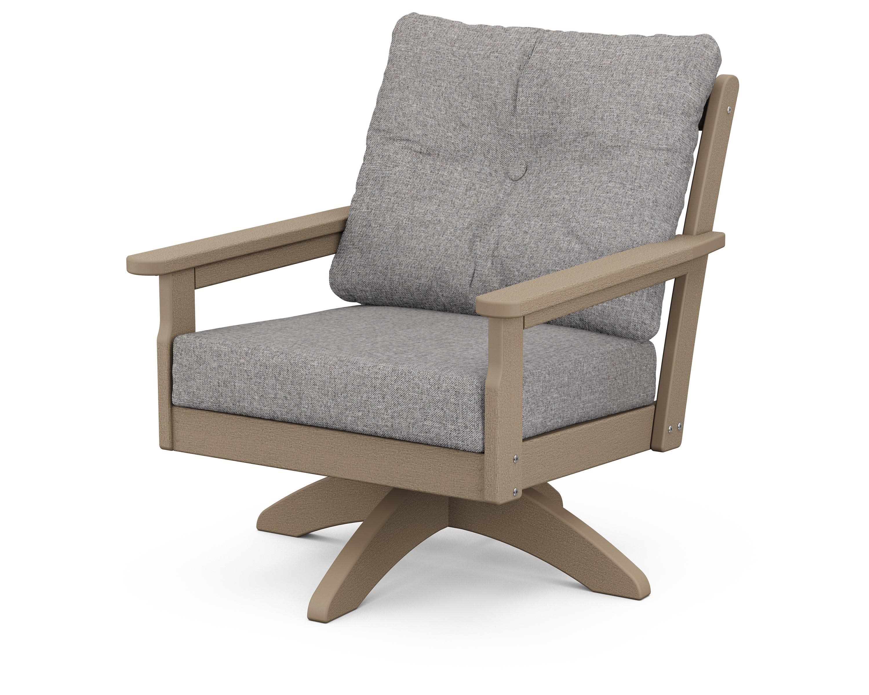 Vineyard Deep Seating Swivel Chair in Vintage Sahara / Grey Mist