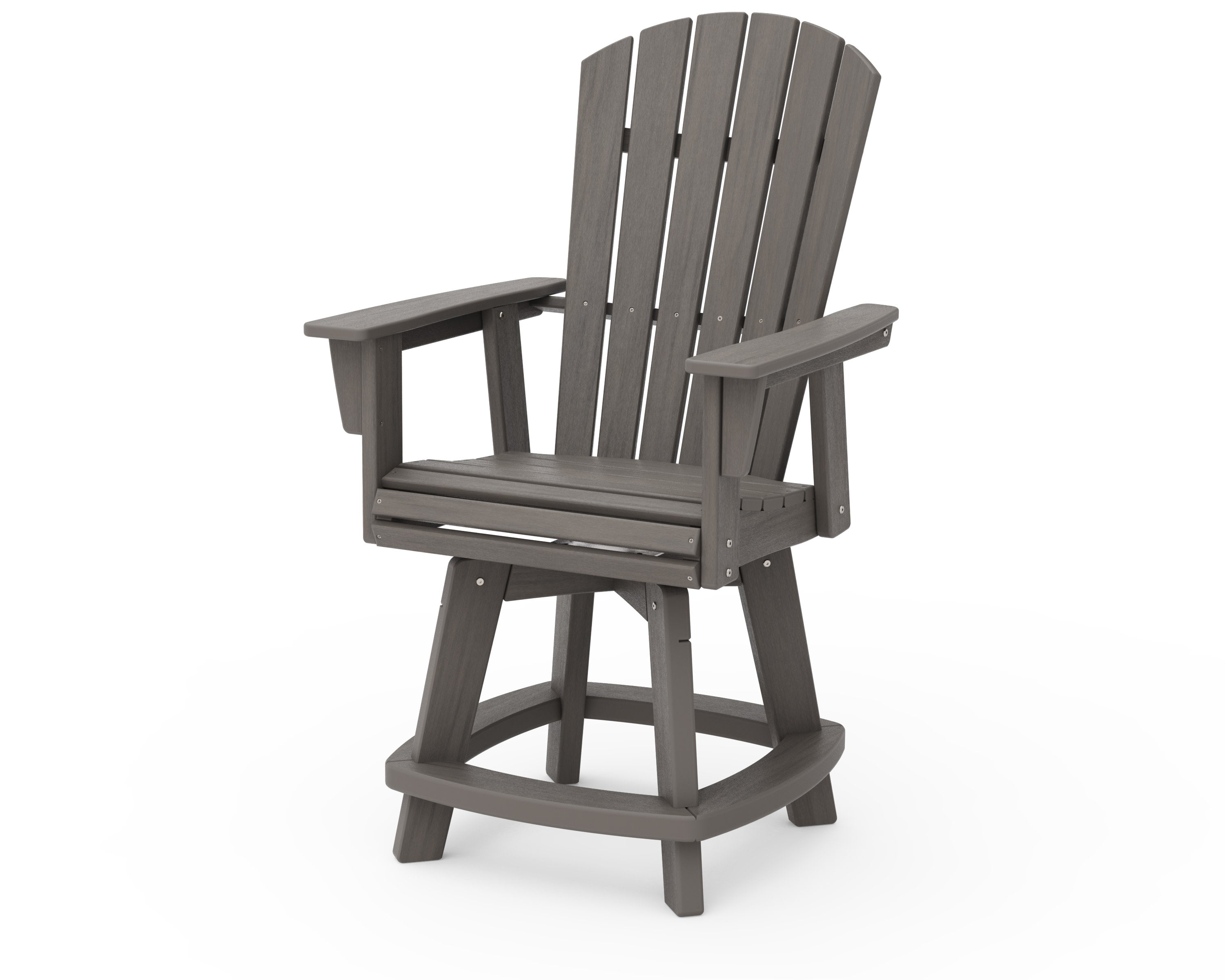 Nautical Curveback Adirondack Swivel Counter Chair in Driftwood