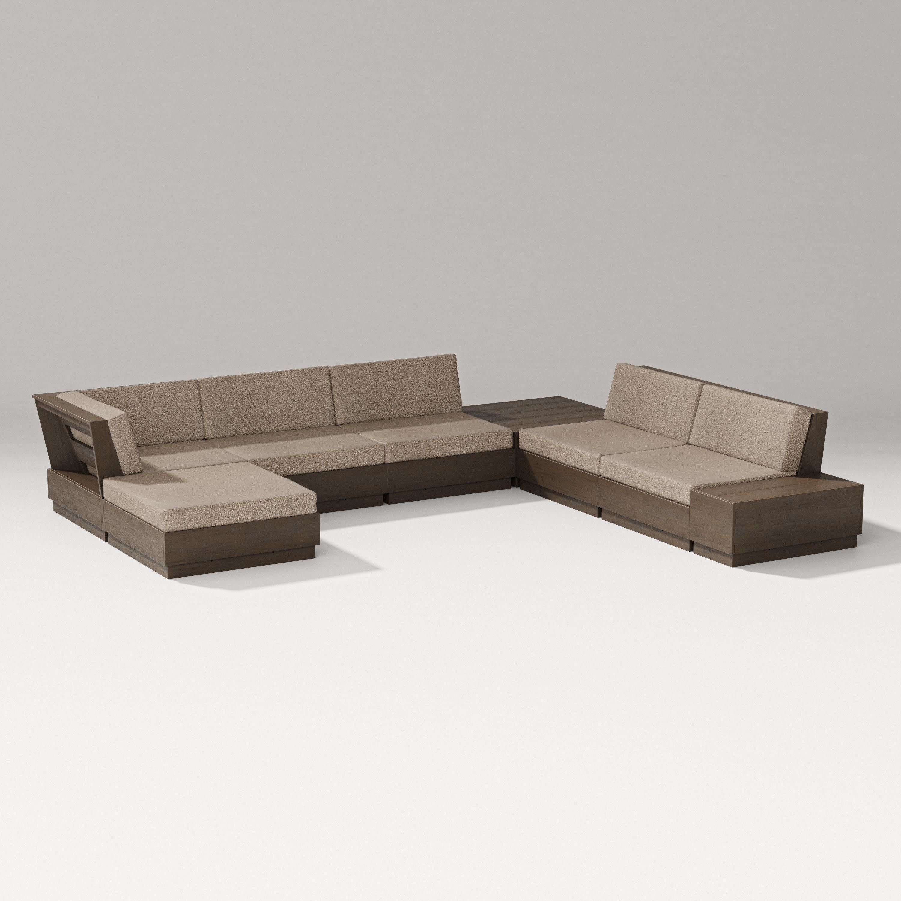 Elevate 8-Piece Corner Sectional in Kona / Spiced Burlap