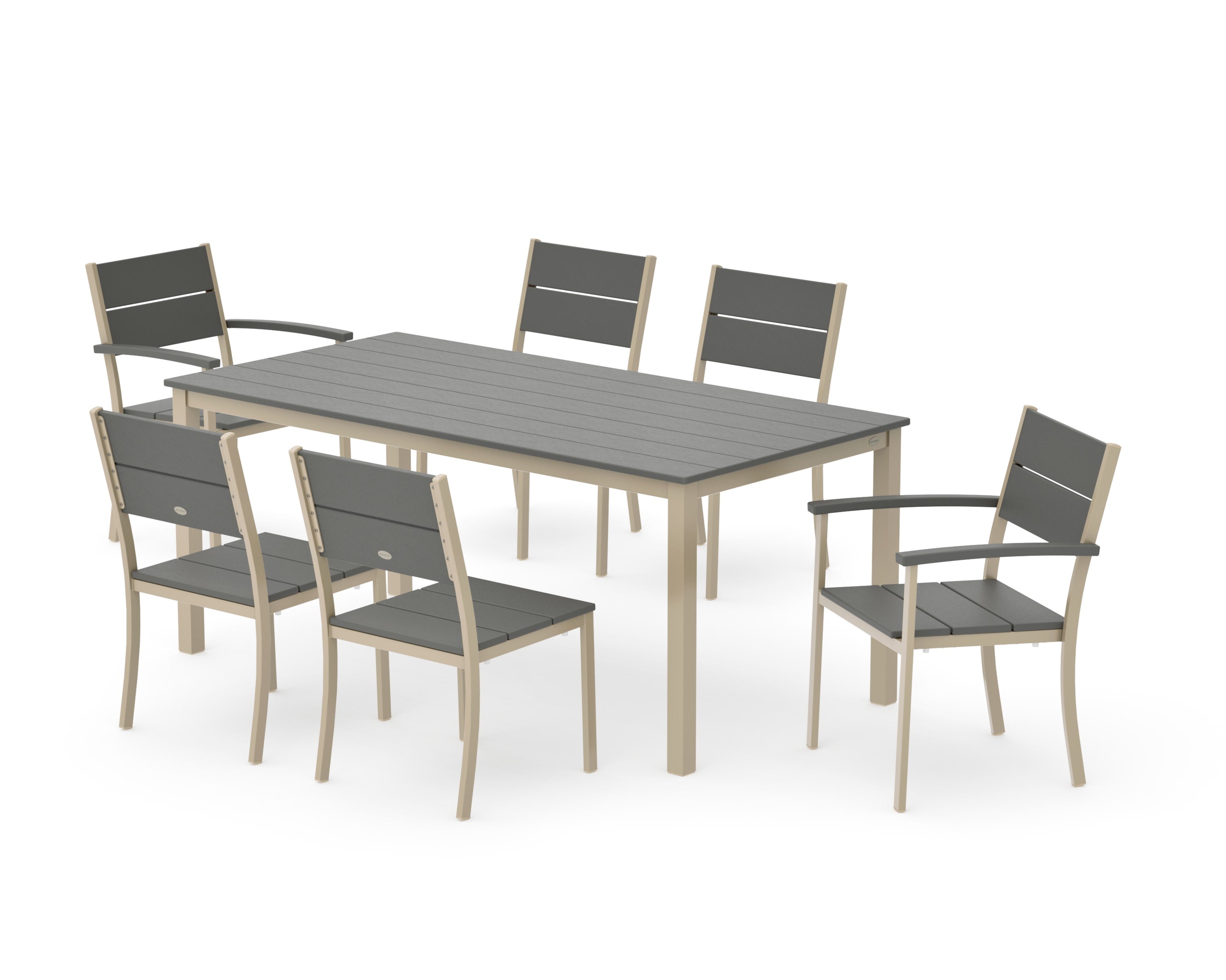 Main Street 7-Piece Dining Set in Sand / Slate Grey