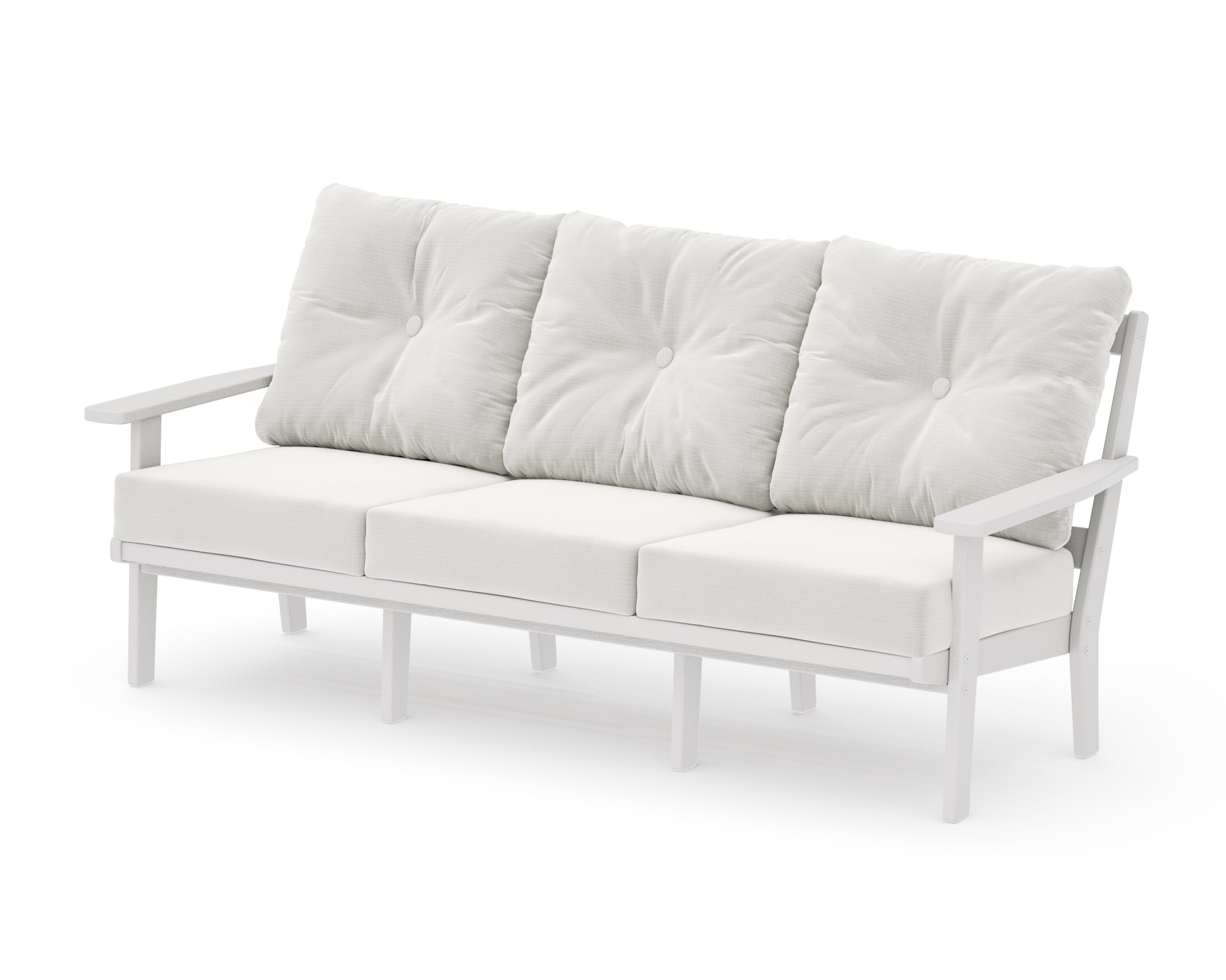 PrairieDeep Seating Sofa in Vintage White / Natural Linen