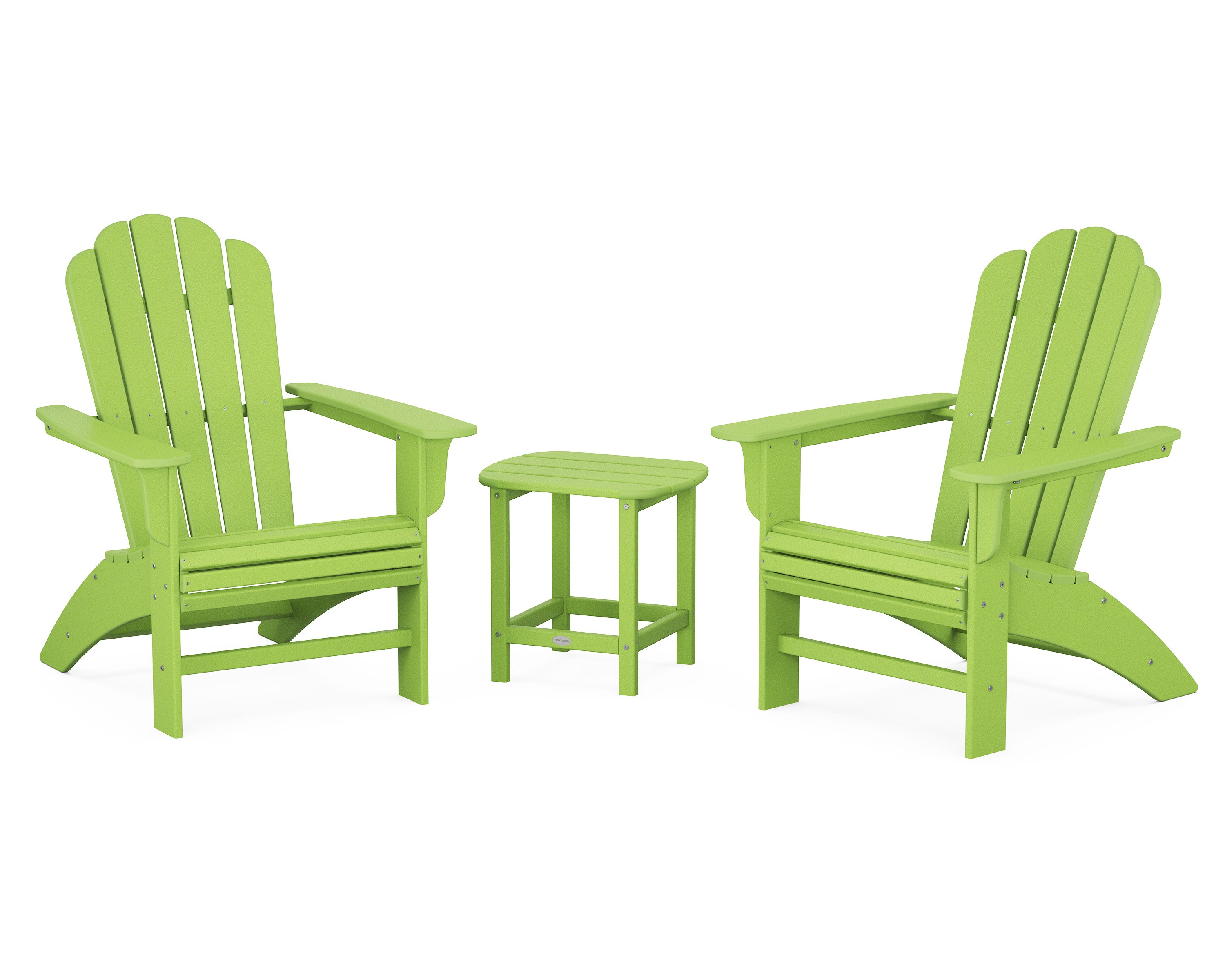 Cottage Curveback Adirondack Chair 3-Piece Set in Lime