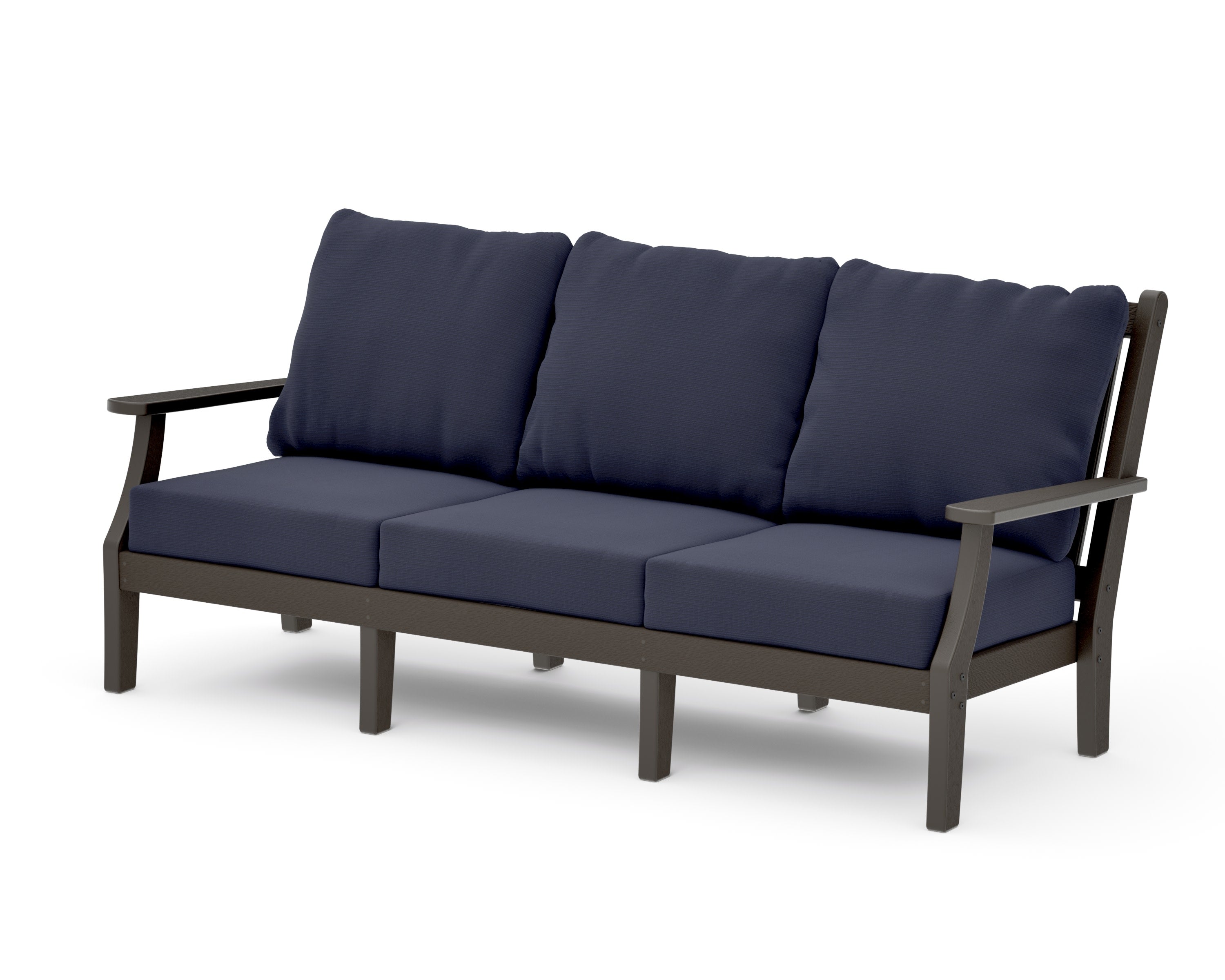 Wovendale Deep Seating Sofa in Vintage Coffee / Navy Linen