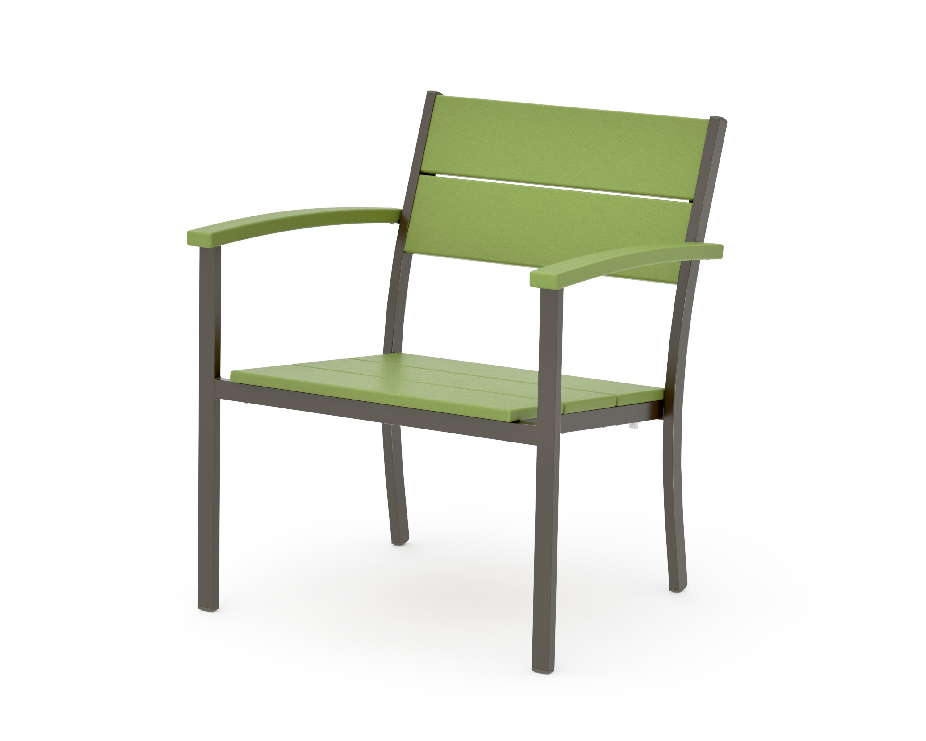 Main Street Stacking Lounge Arm Chair in Bronze / Lime