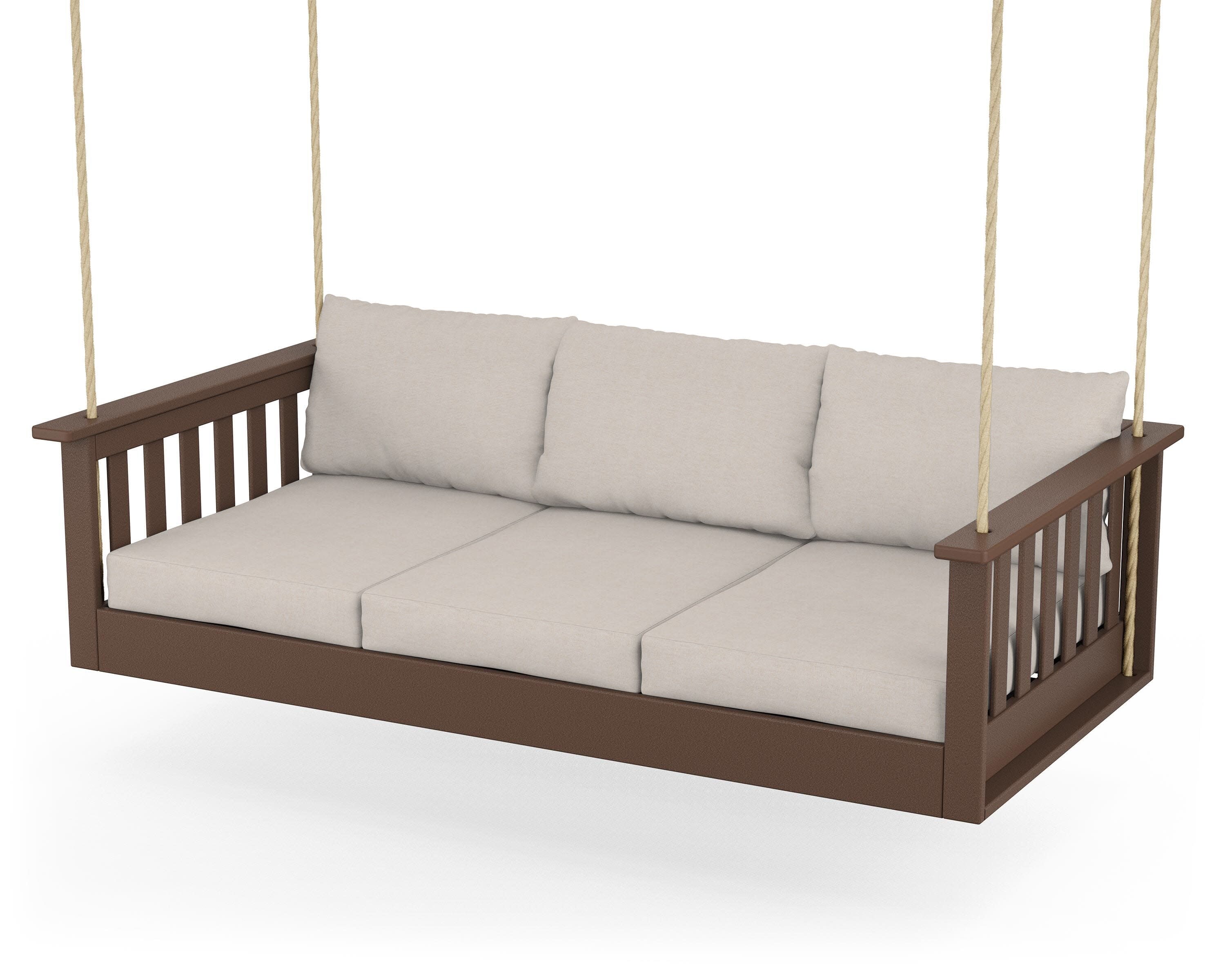 Vineyard Daybed Swing in Mahogany / Nuance Cloud