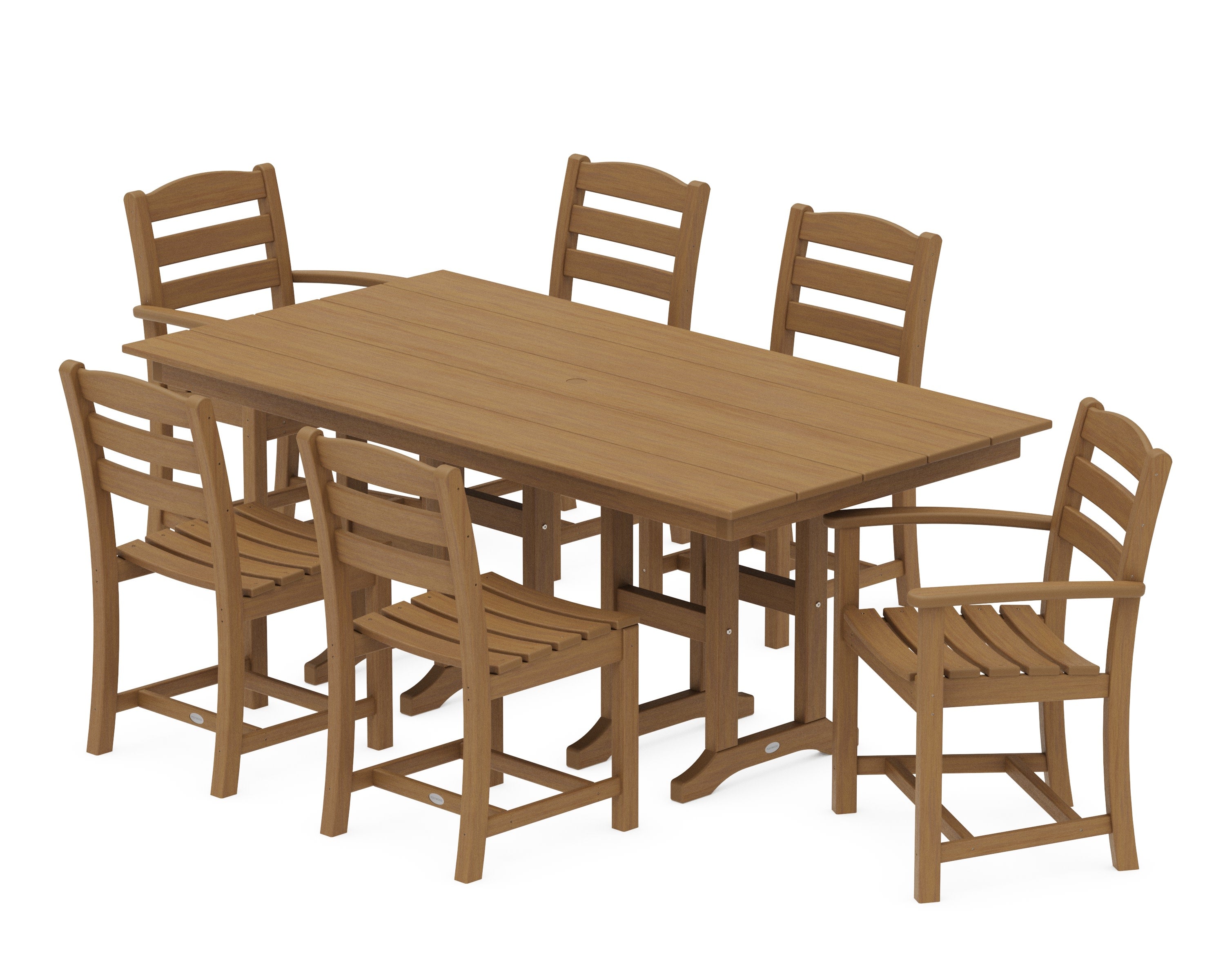 La Casa Caf 7-Piece Farmhouse Dining Set in Natural
