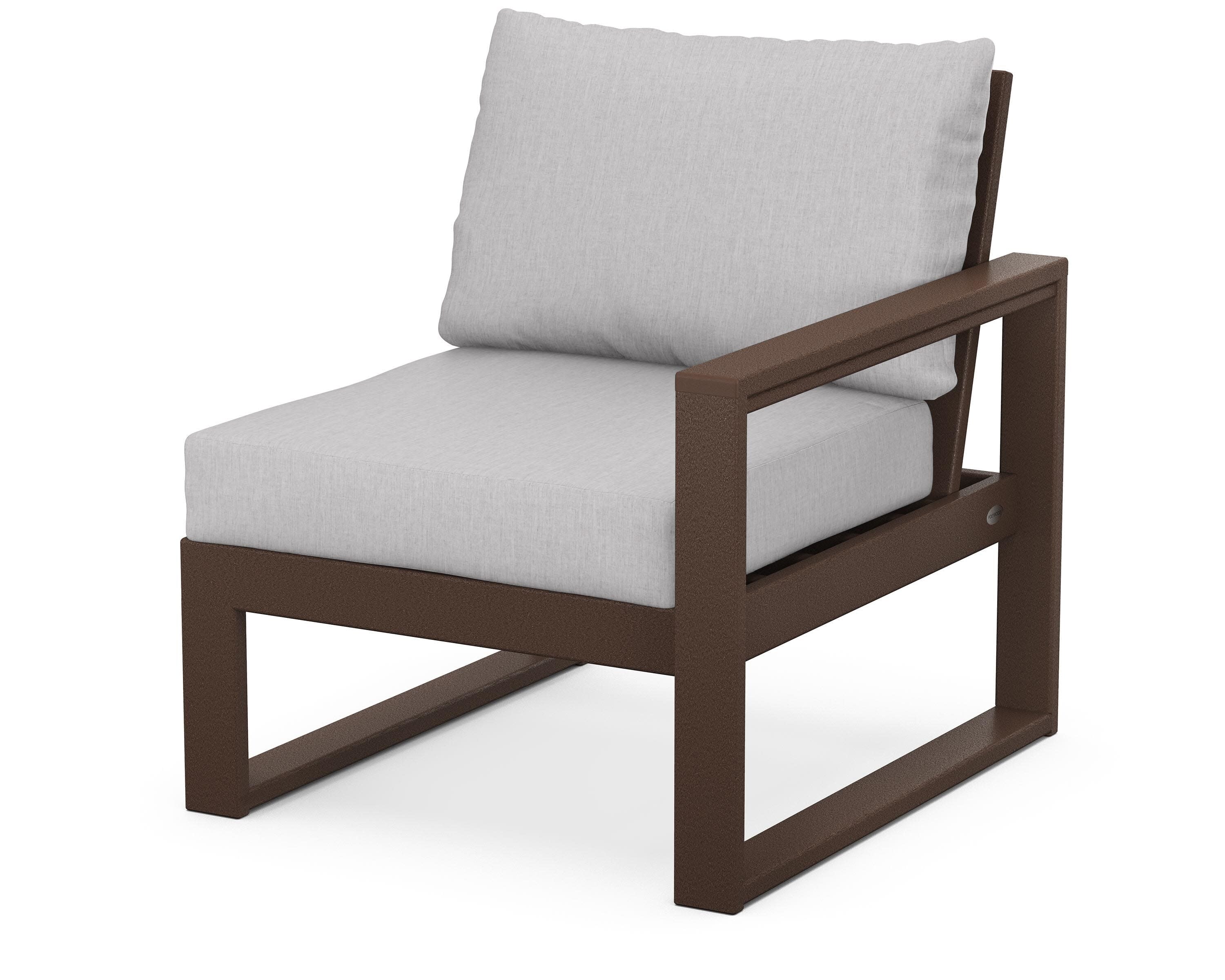 EDGE Modular Right Arm Chair in Mahogany / Granite
