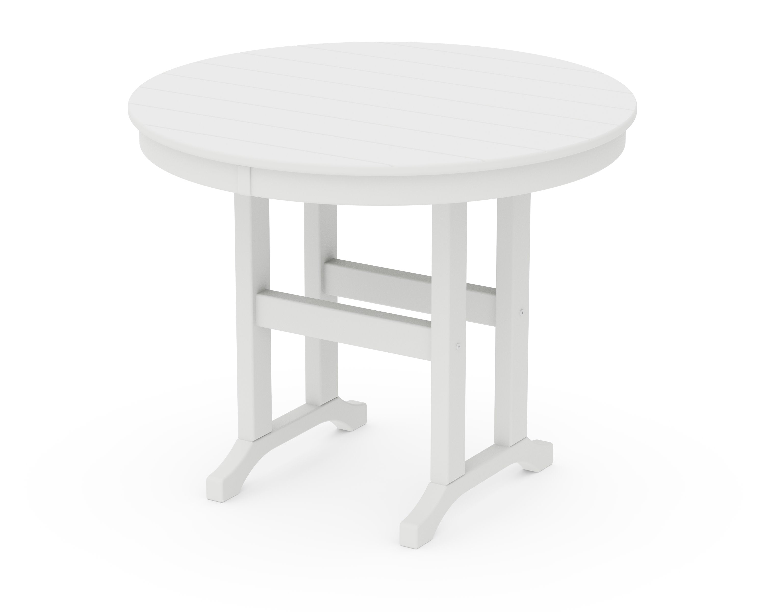 36" Round Farmhouse Dining Table in White