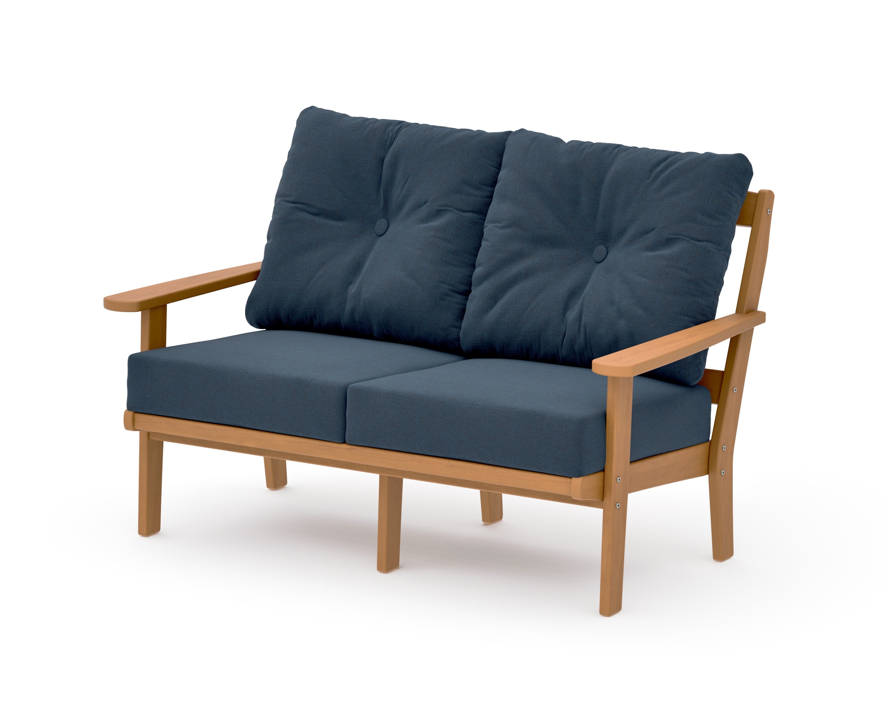 Mission Deep SeatingLoveseat in Natural / Marine Indigo