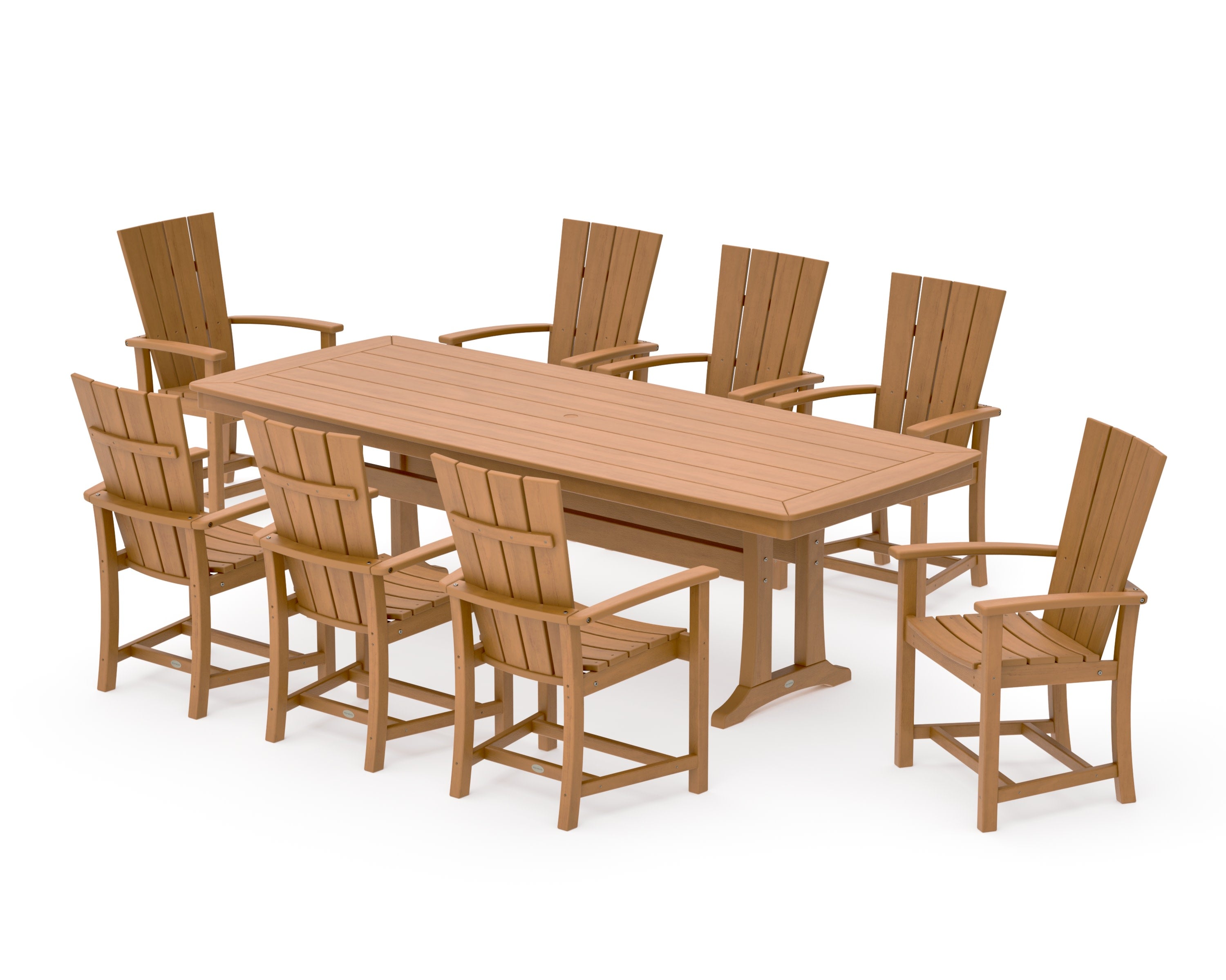 Quattro Adirondack 9-Piece Dining Set with Trestle Legs in Natural