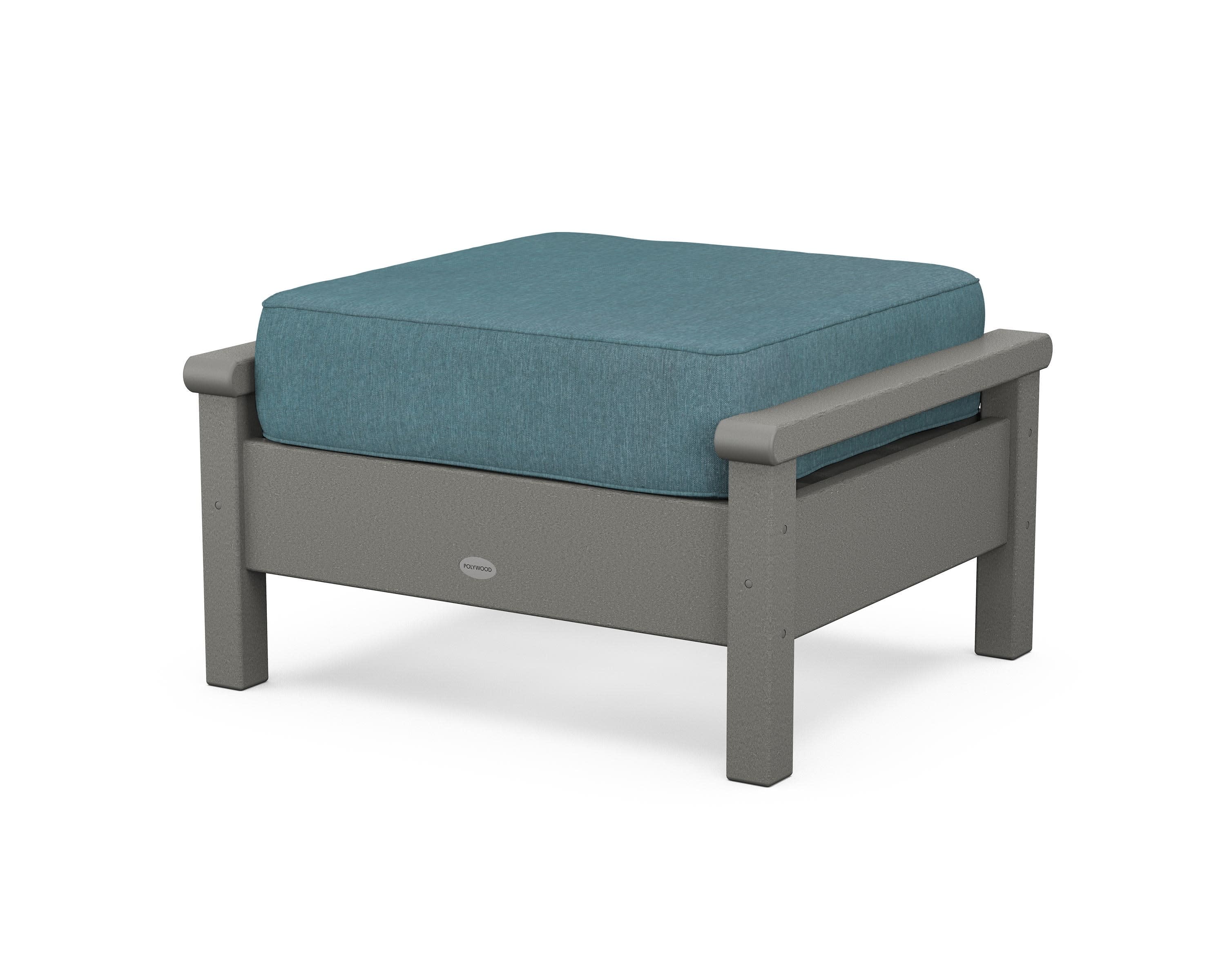 Harbour Deep Seating Ottoman in Slate Grey / Ocean Teal