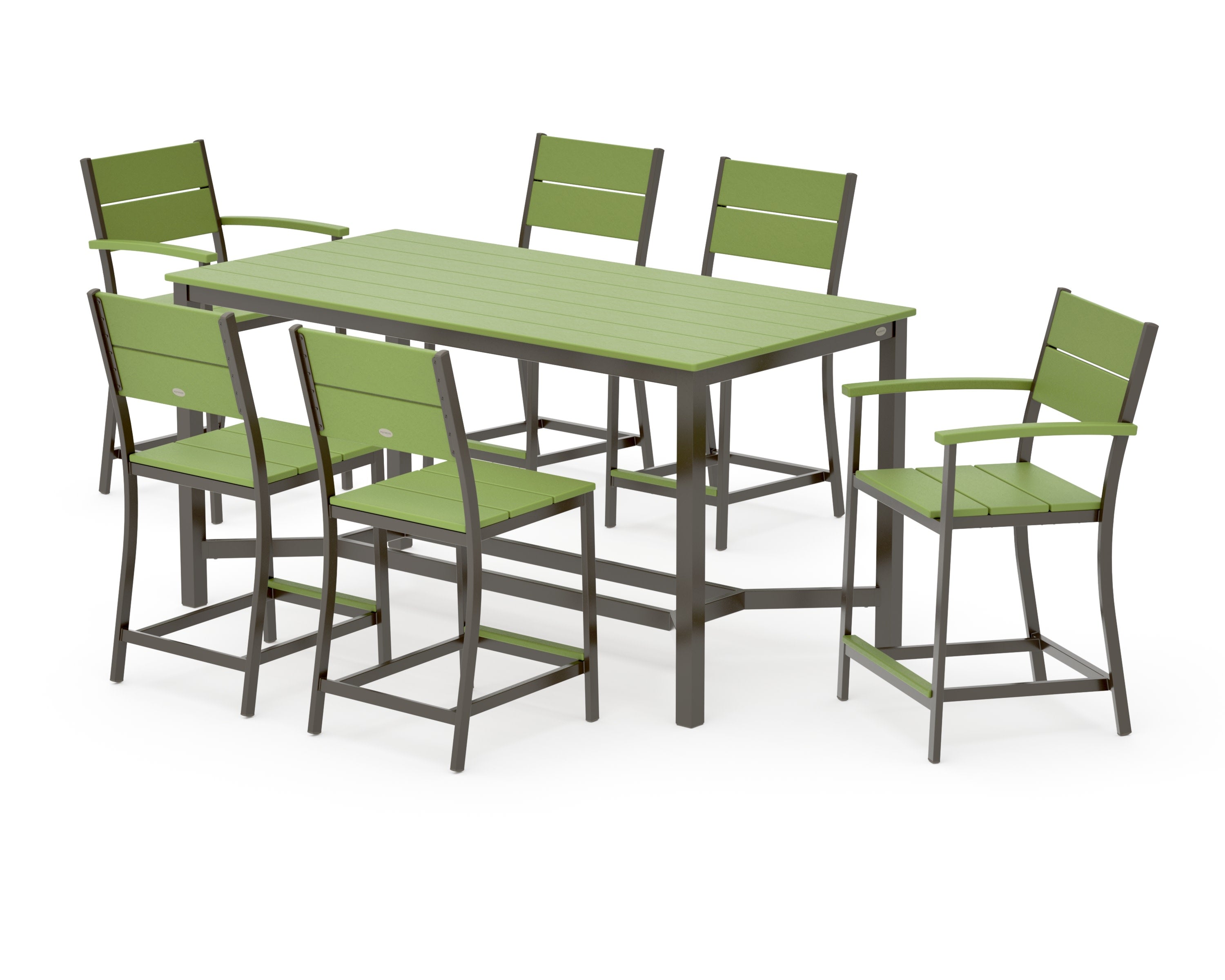 Main Street 7-Piece Counter Set in Bronze / Lime