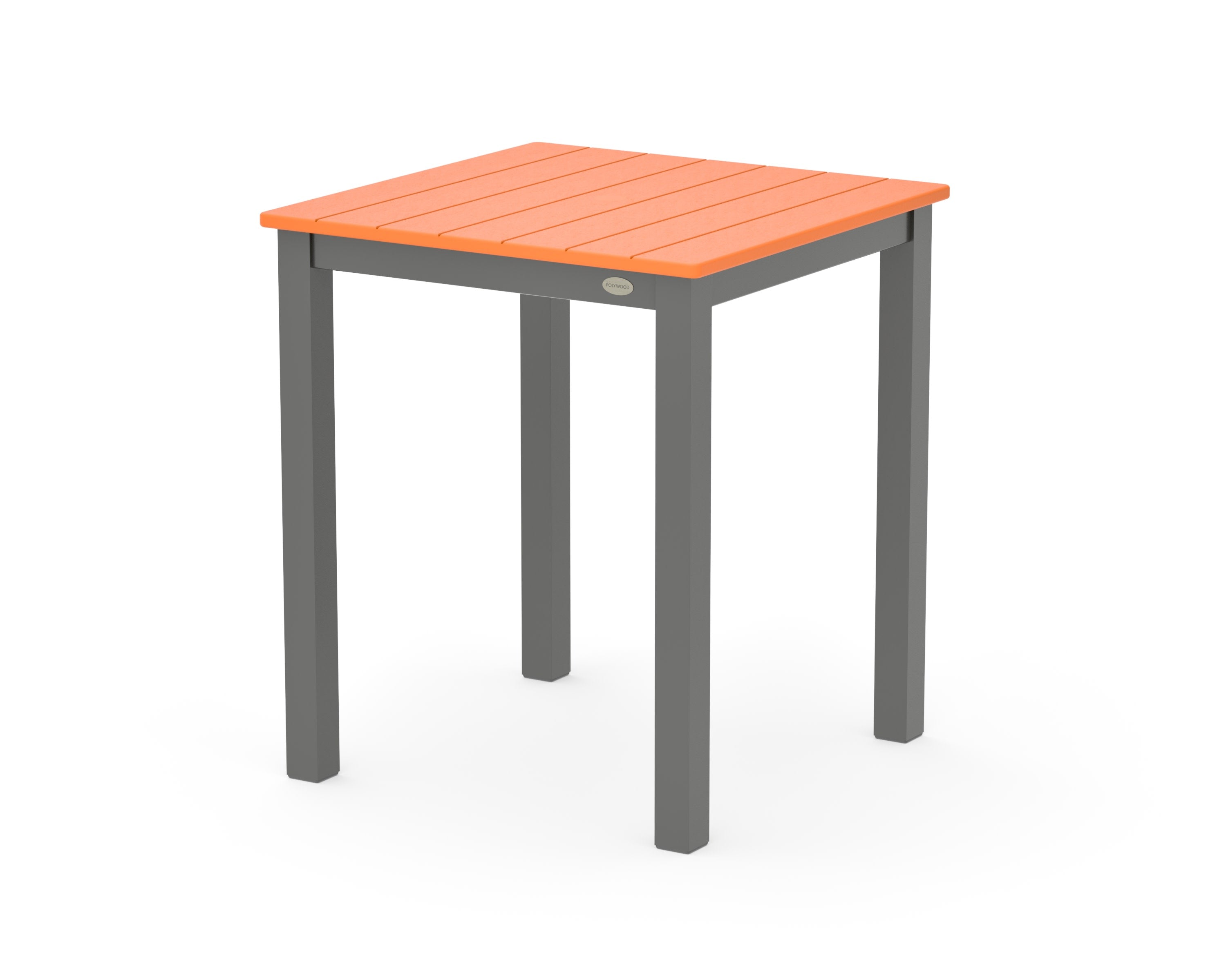 Main Street 26 x 26 Dining Table in Charcoal / Tangerine