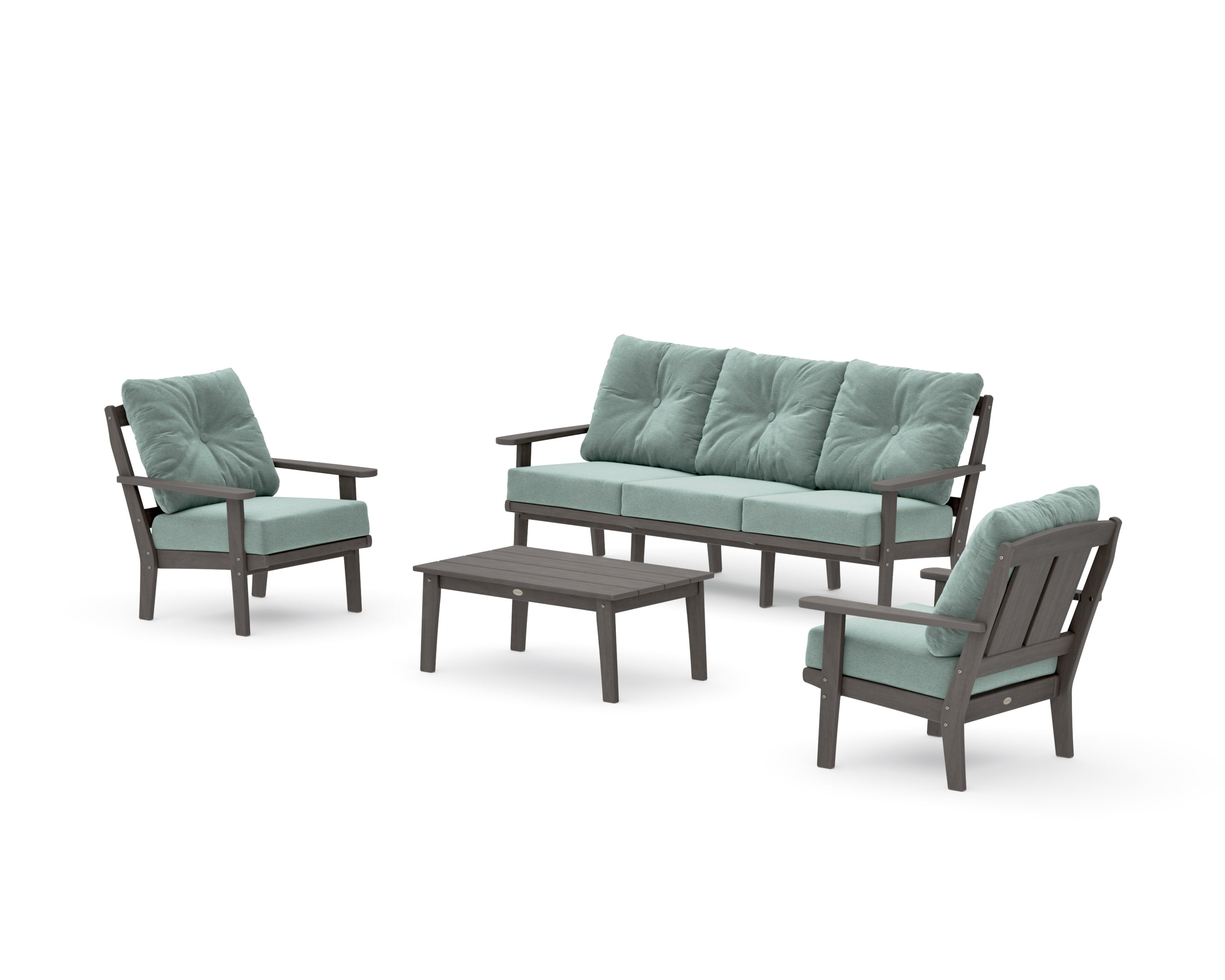 Mission 4-Piece Deep Seating Set with Sofa in Driftwood / Glacier Spa