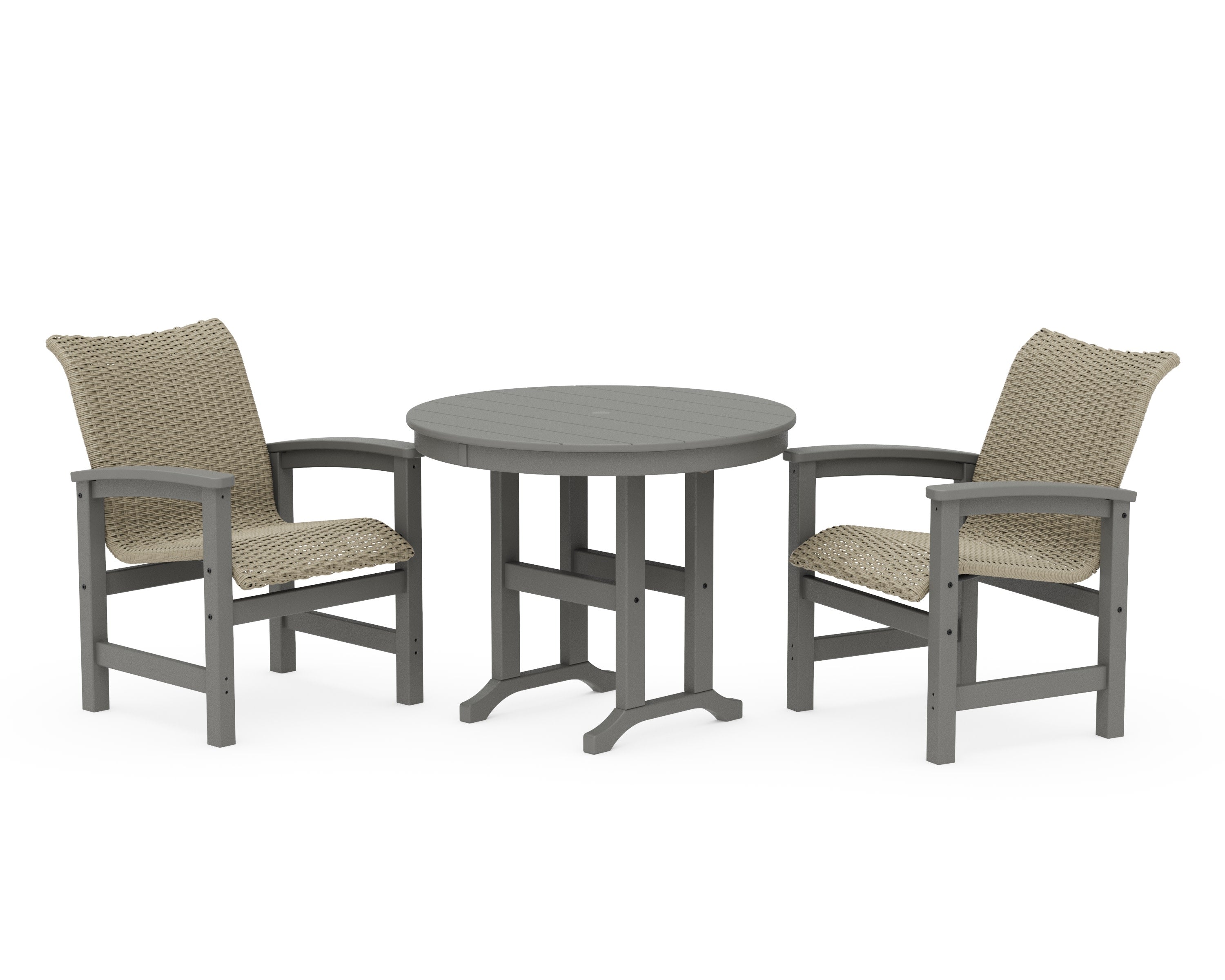 Coastal Woven 3-Piece Farmhouse Dining Set