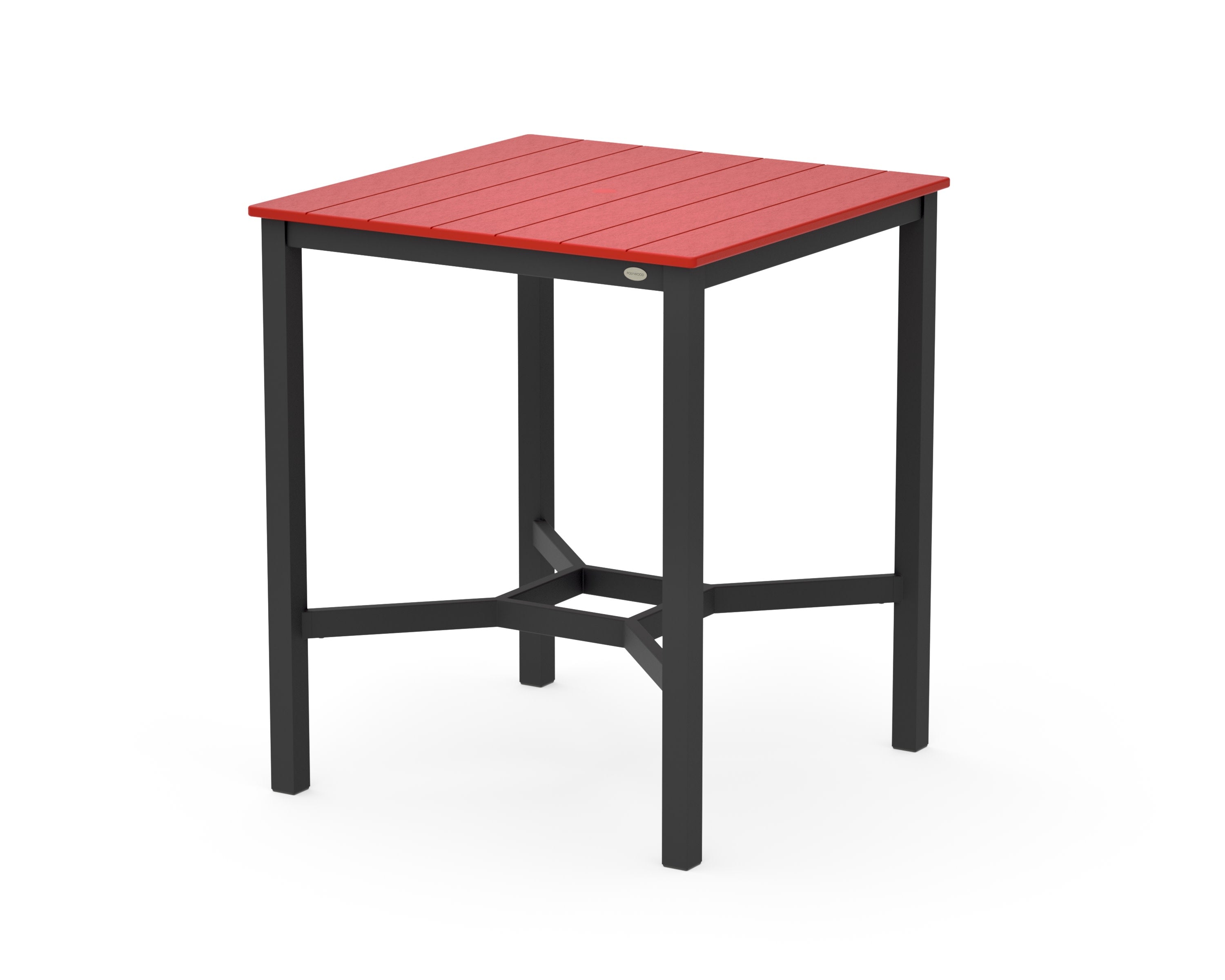 Main Street 36 x 36 Bar Table in Black / Sunset Red