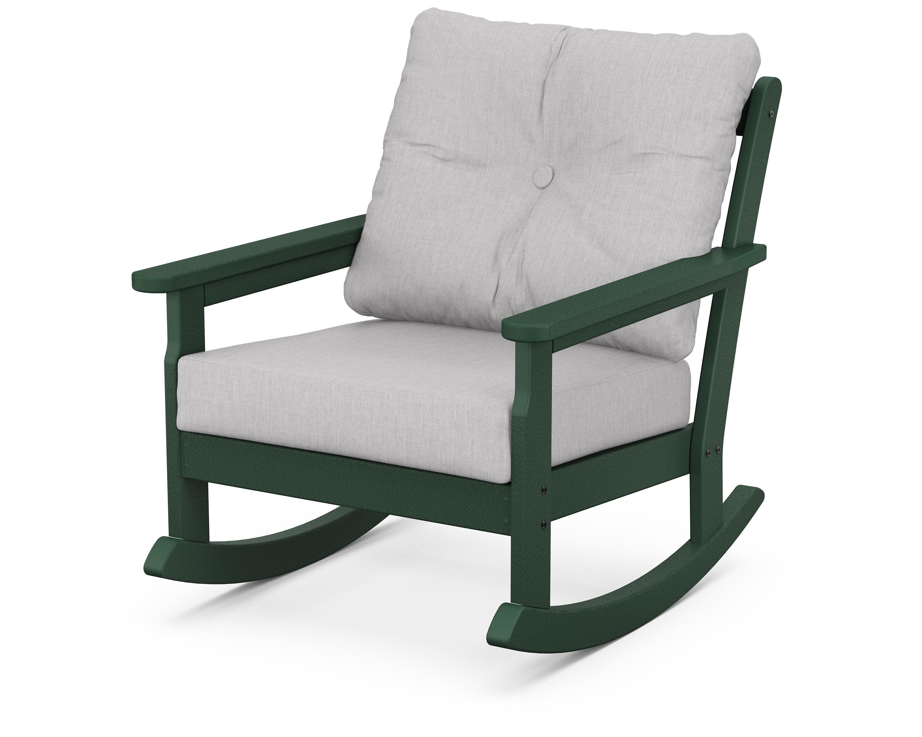 Vineyard Deep Seating Rocking Chair in Green / Granite