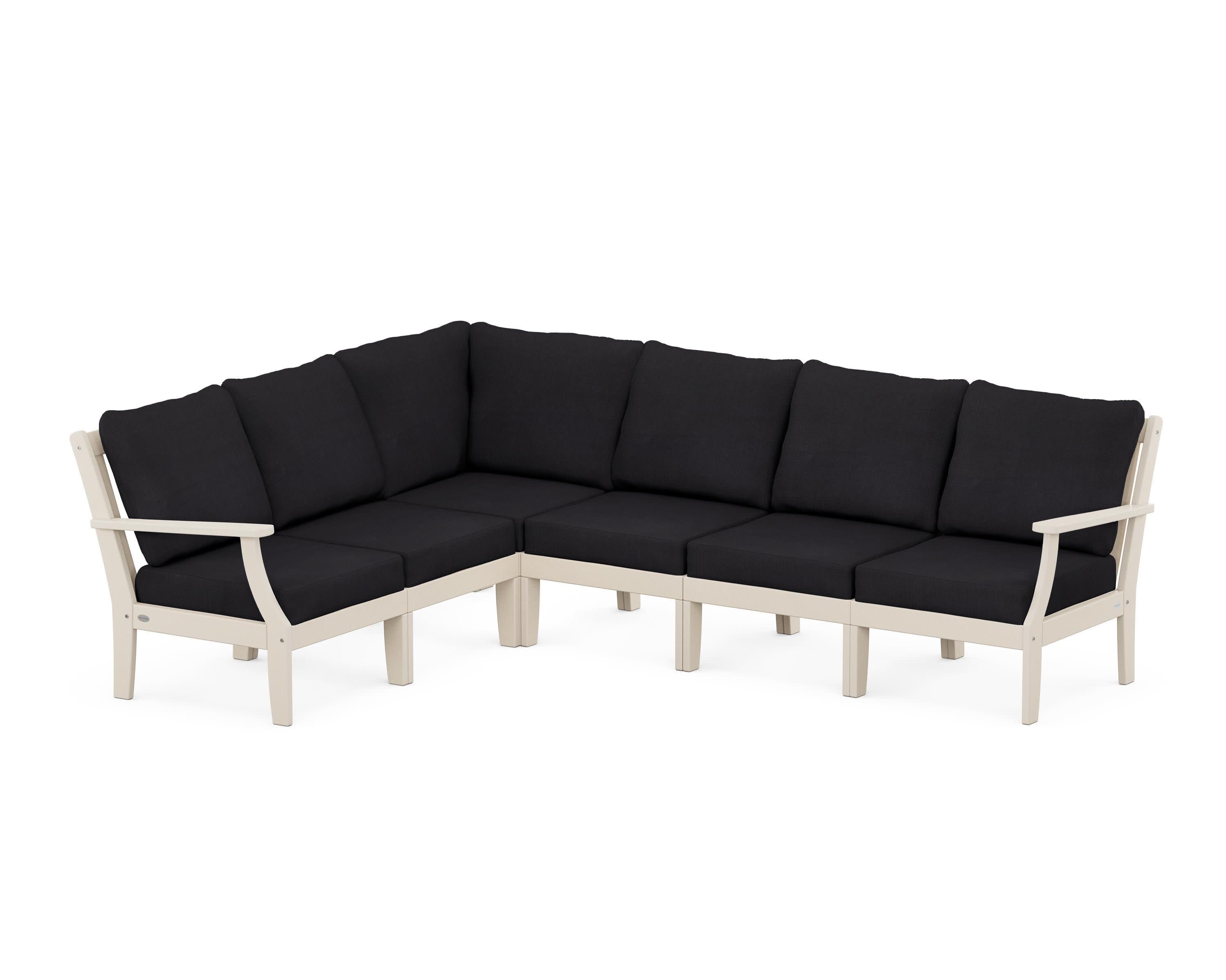 Braxton Modular 6-Piece Deep Seating Set in Sand / Midnight Linen