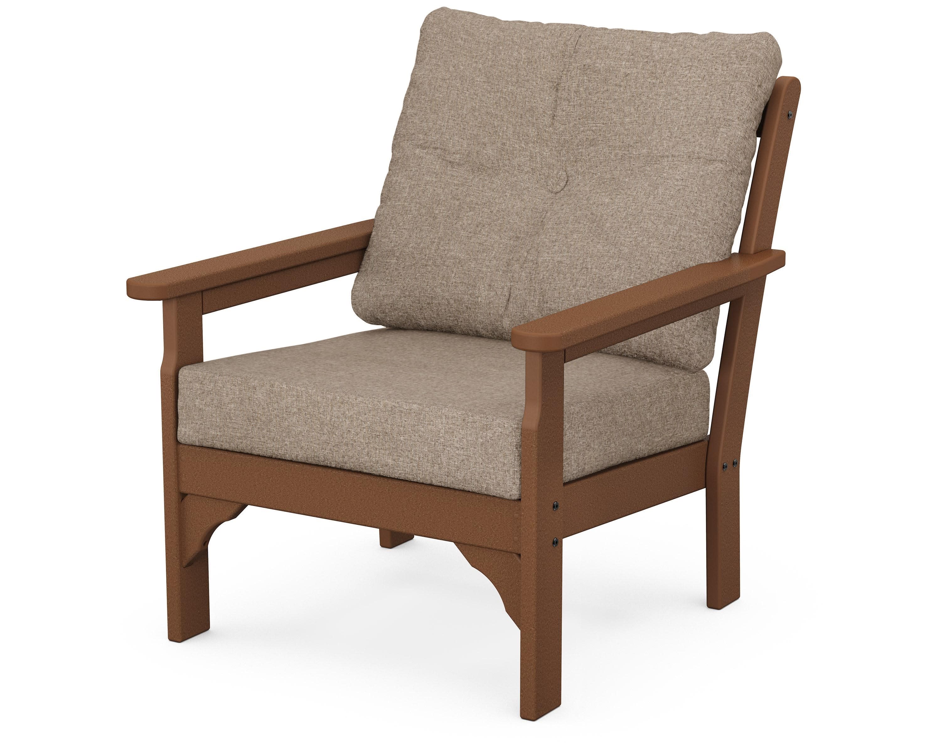 Vineyard Deep Seating Chair in Teak / Spiced Burlap