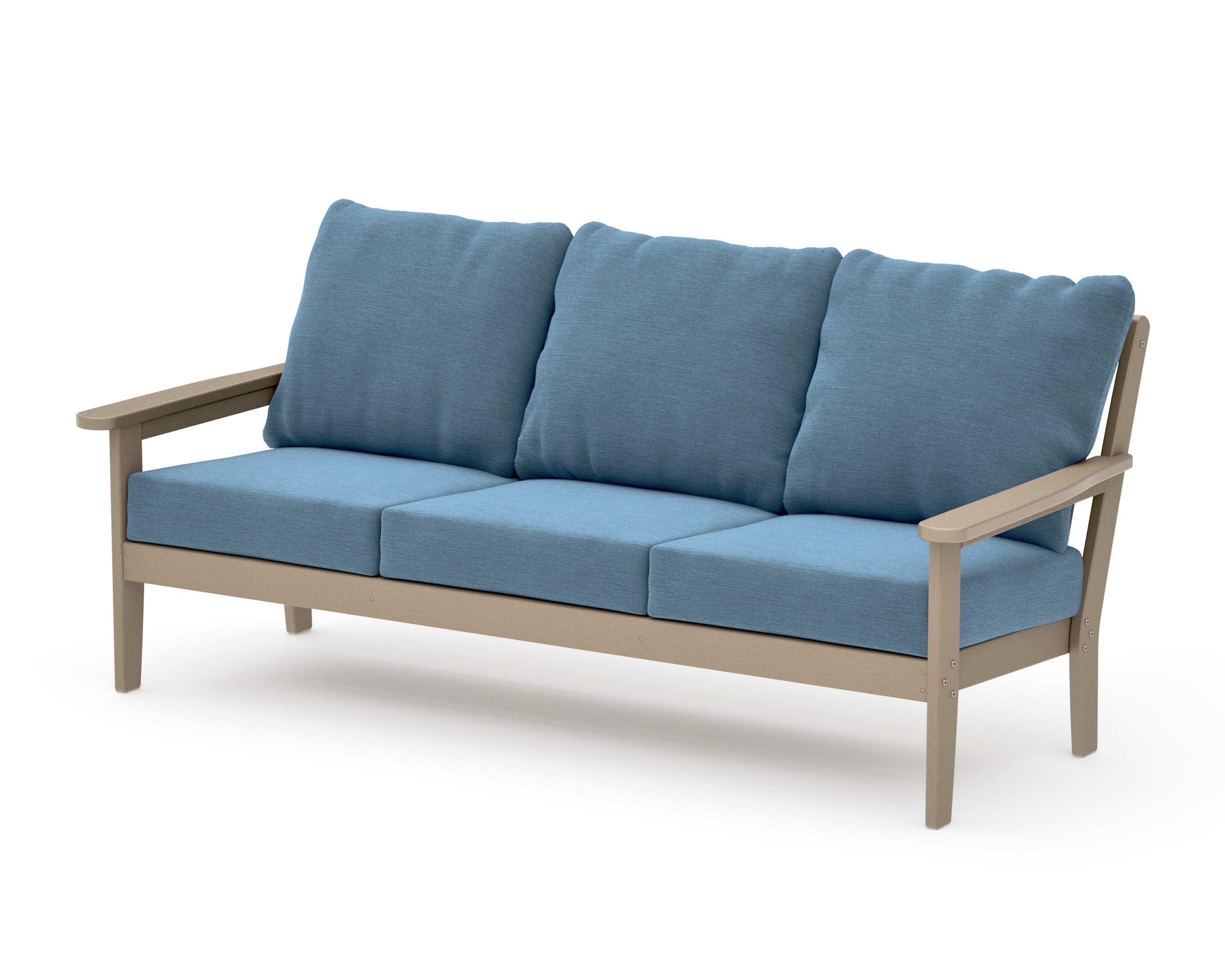 Cottage Deep Seating Sofa in Vintage Sahara / Sky Blue