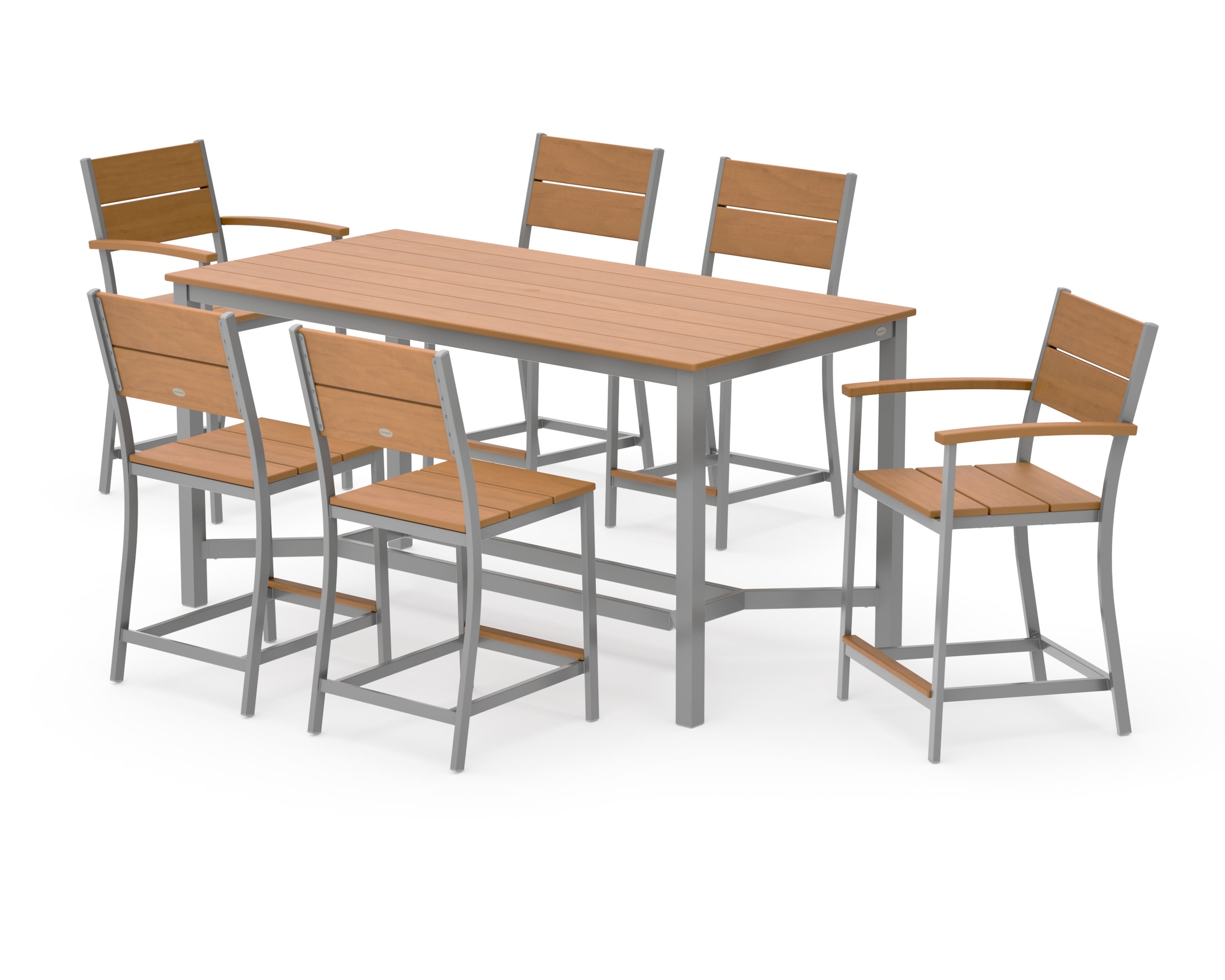 Main Street 7-Piece Counter Set in Silver / Natural