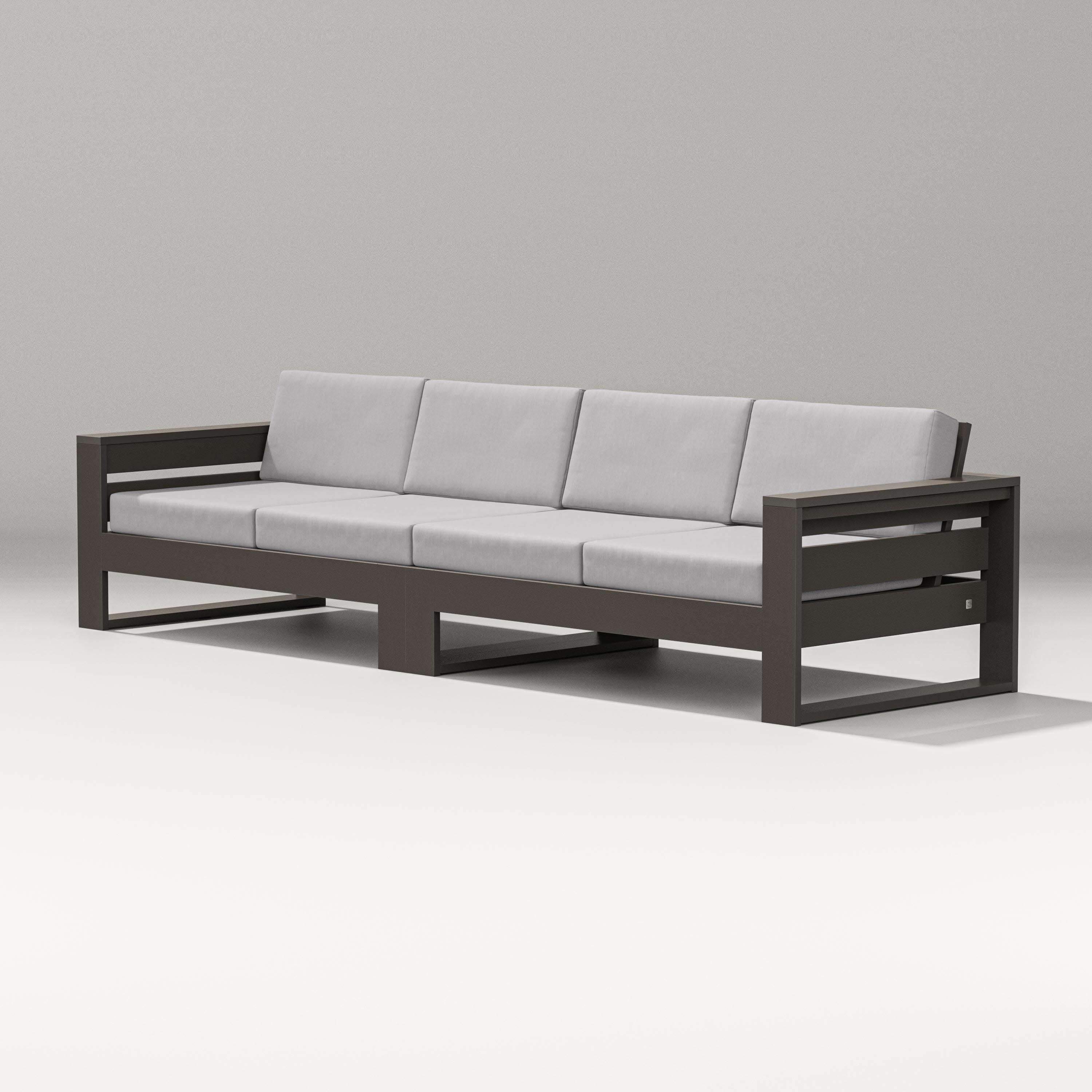 Latitude Straight Sectional in Vintage Coffee / Granite