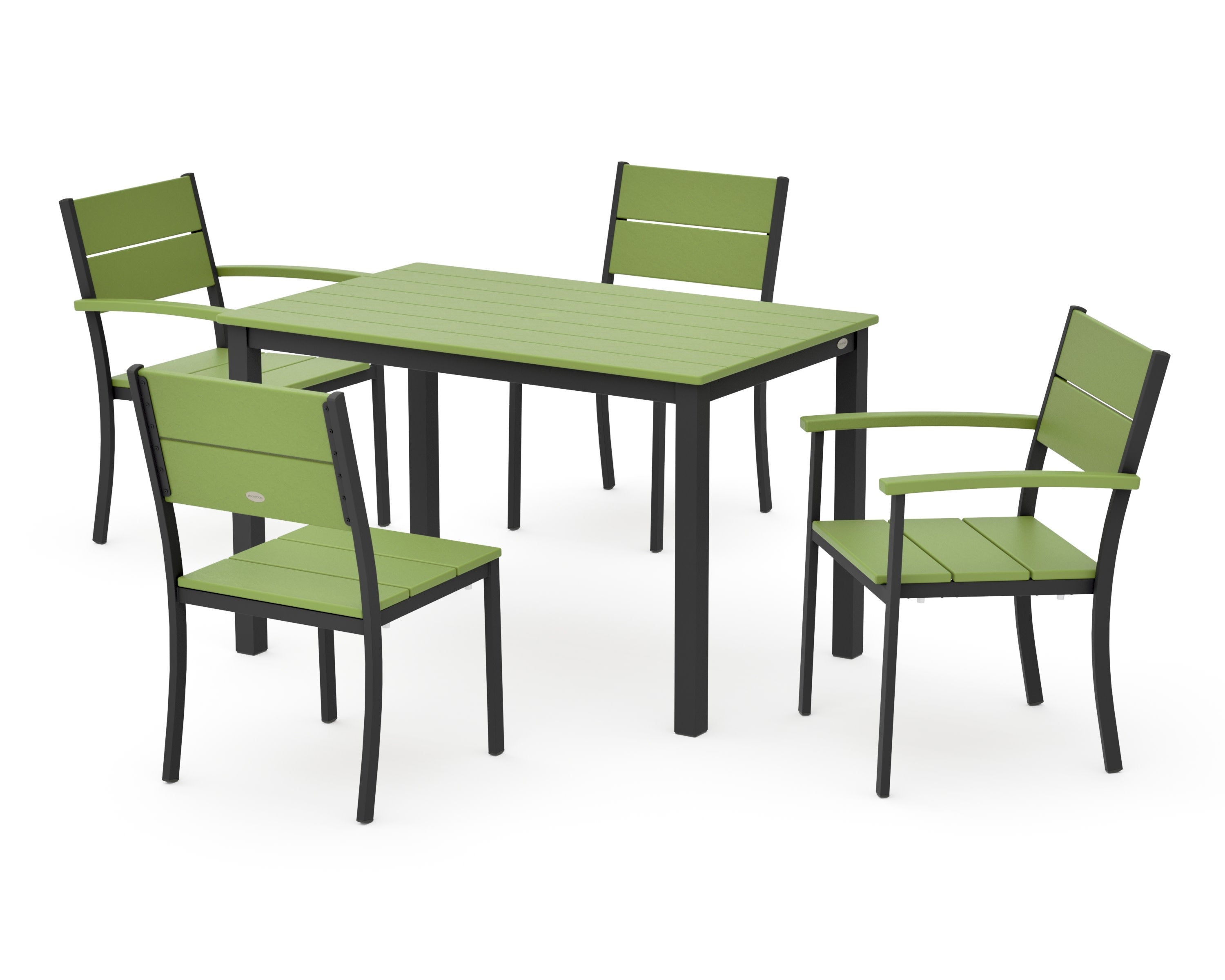 Main Street 5-Piece Dining Set in Black / Lime
