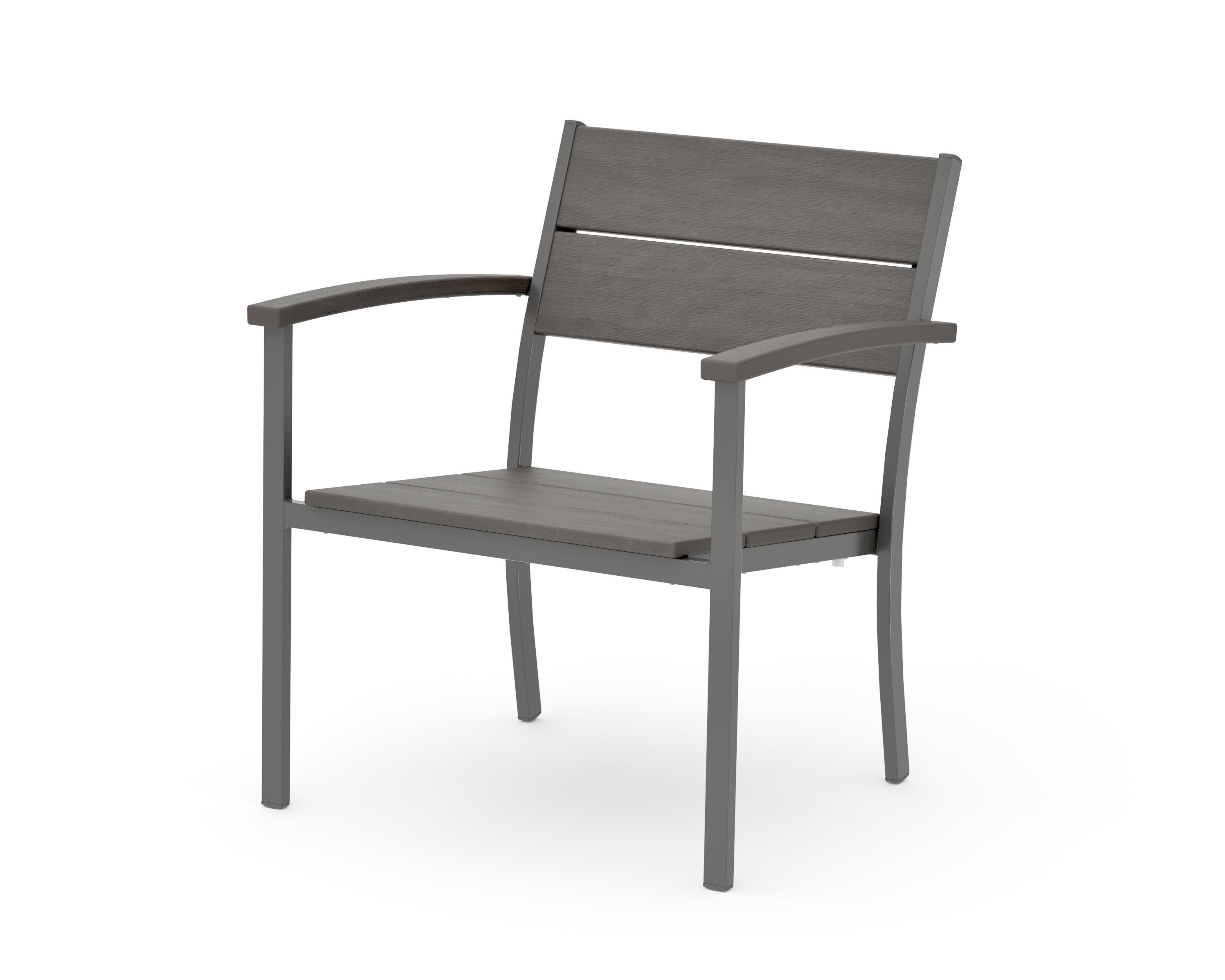Main Street Stacking Lounge Arm Chair in Charcoal / Driftwood