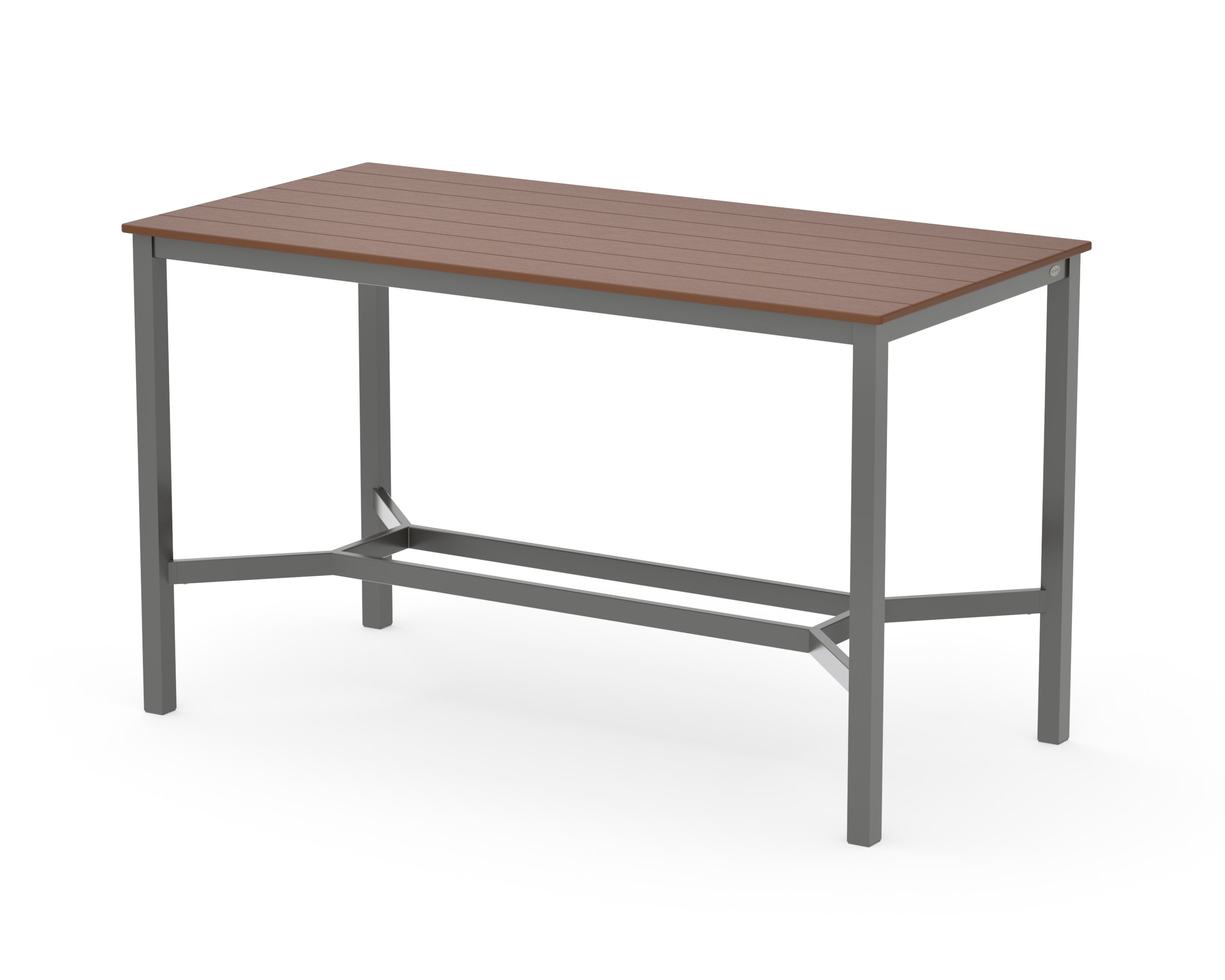 Main Street 36 x 72 Bar Table in Charcoal / Teak