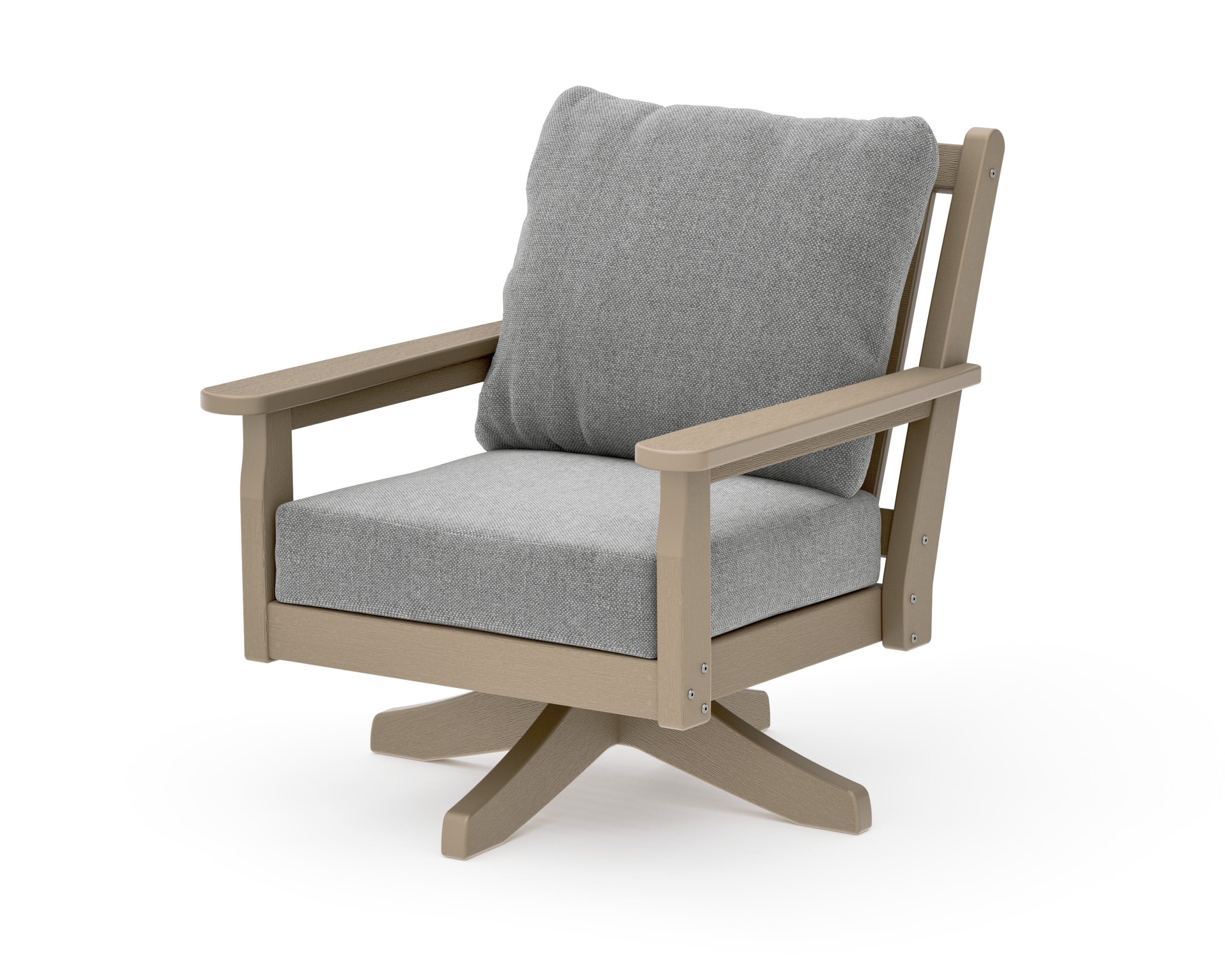 Chippendale Deep Seating Swivel Chair in Vintage Sahara / Grey Mist