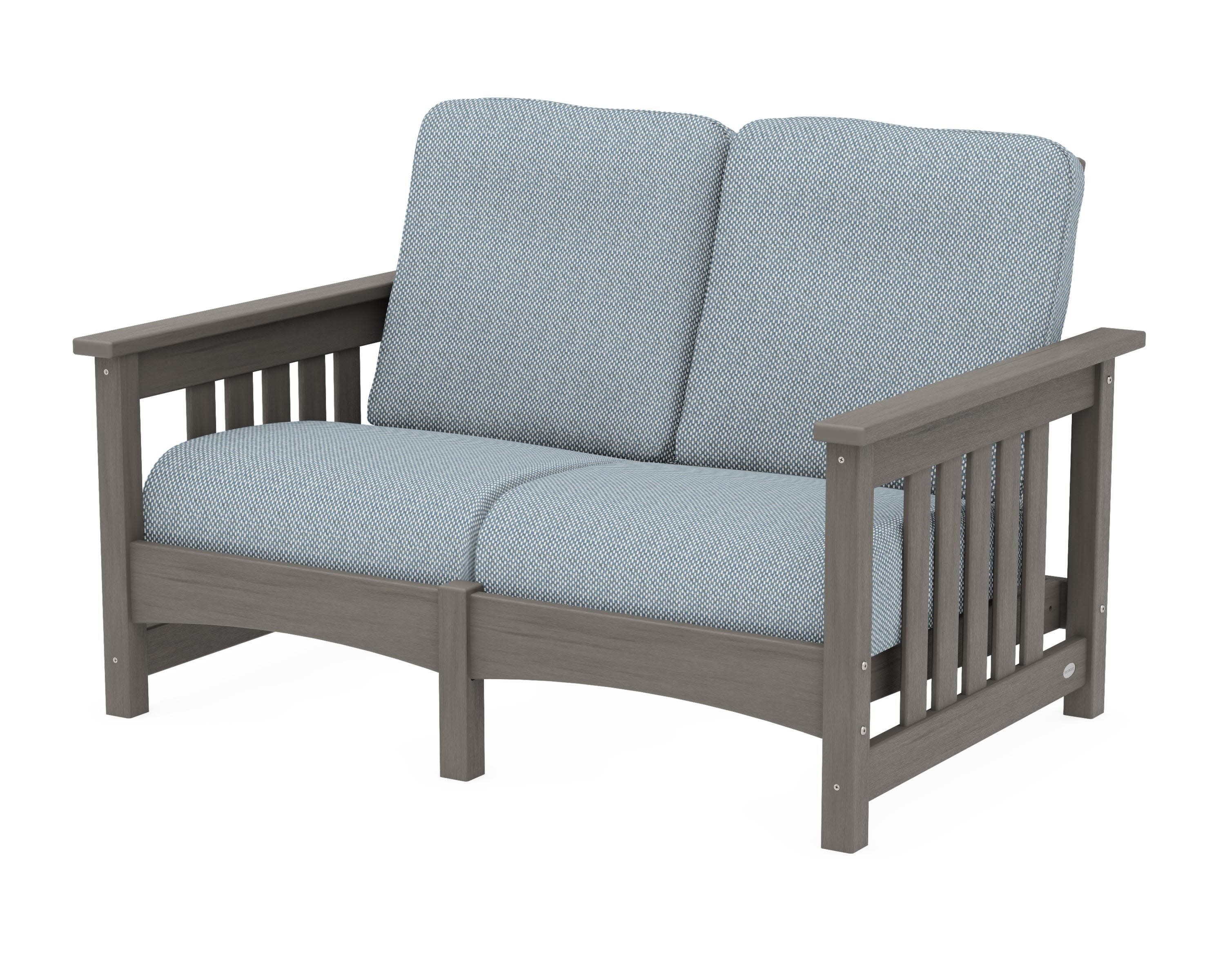 Club Mission Loveseat in Driftwood / Exhale Sky