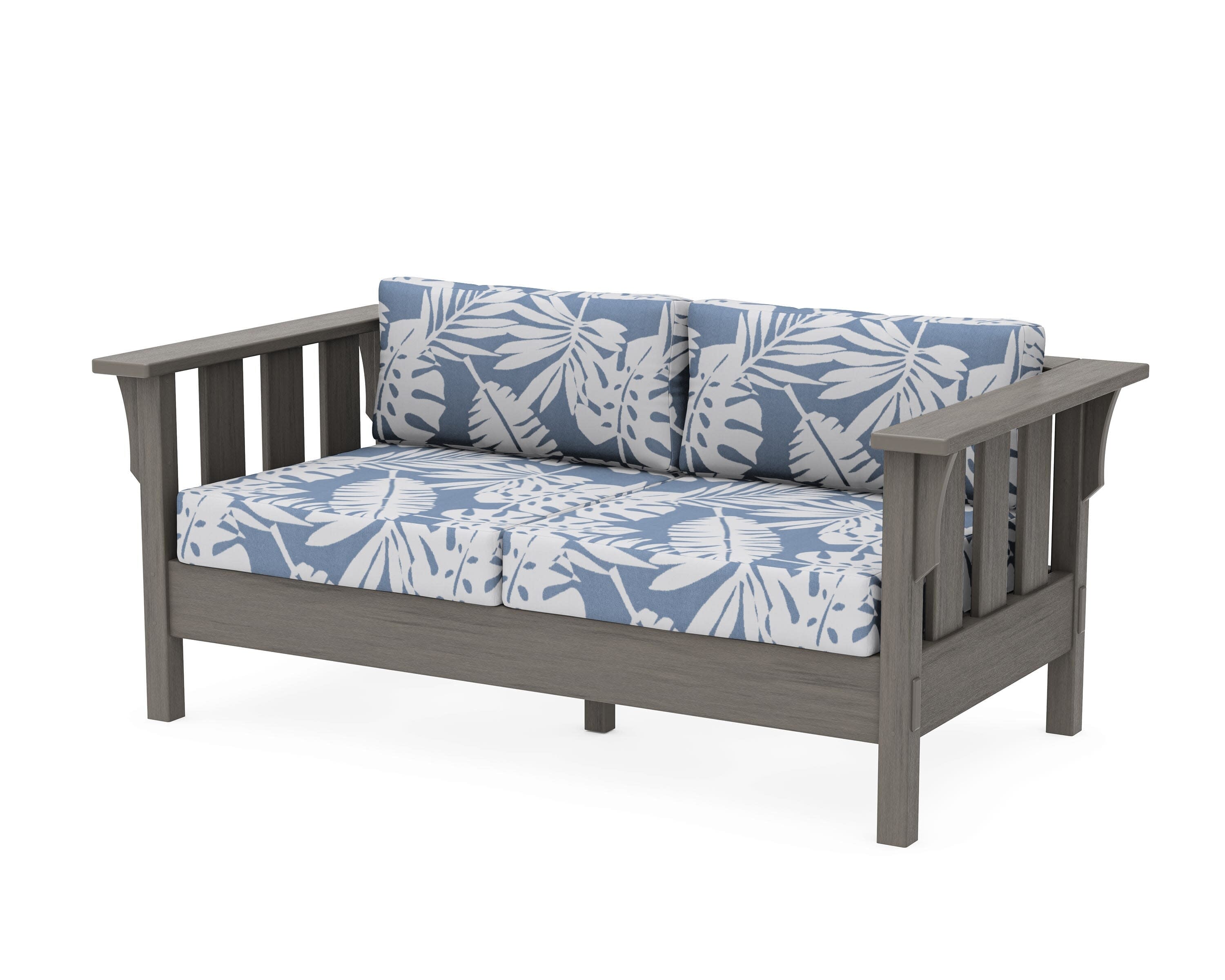 Acadia Deep Seating Loveseat in Driftwood / Leaf Sky Blue