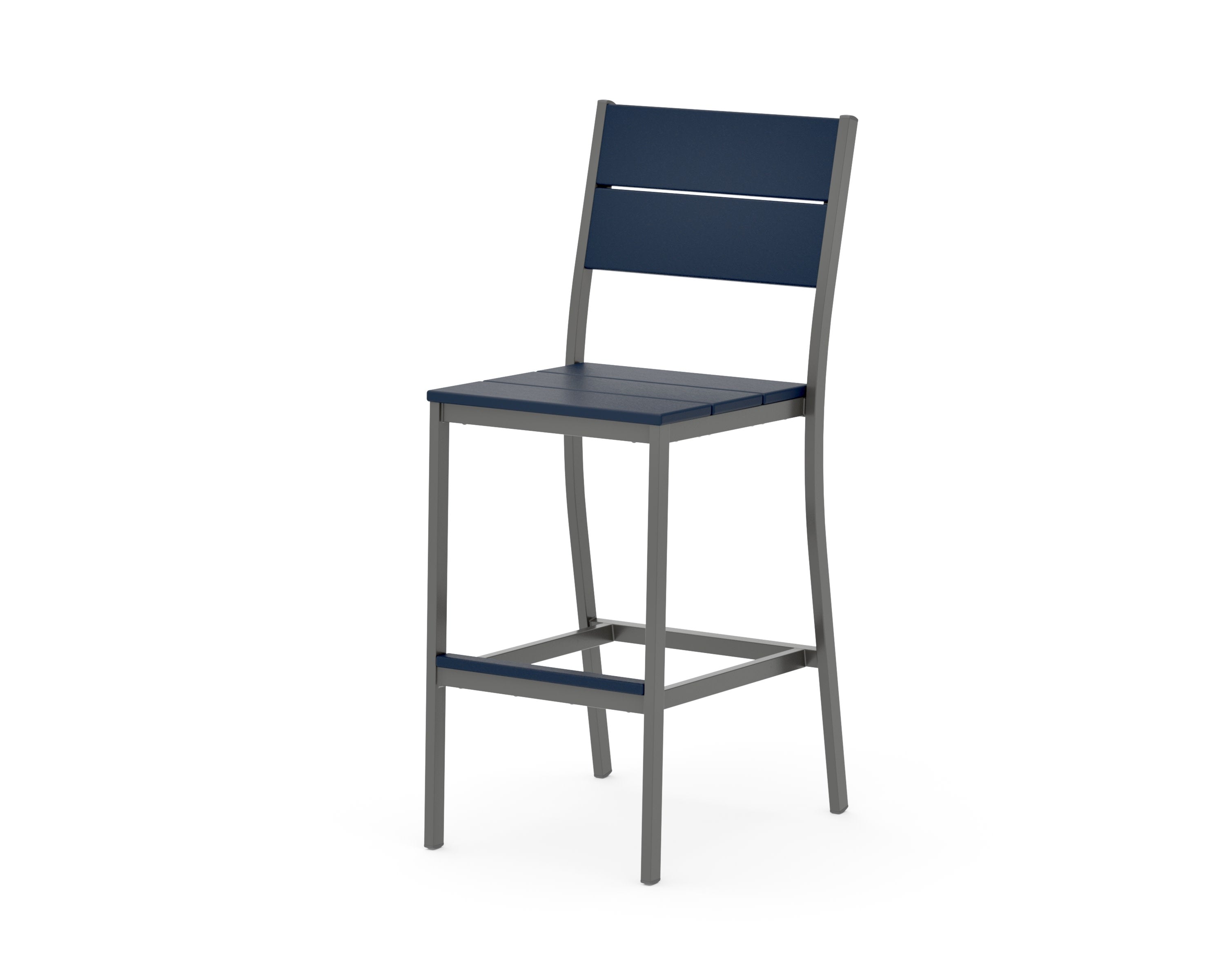 Main Street Bar Side Chair in Charcoal / Navy