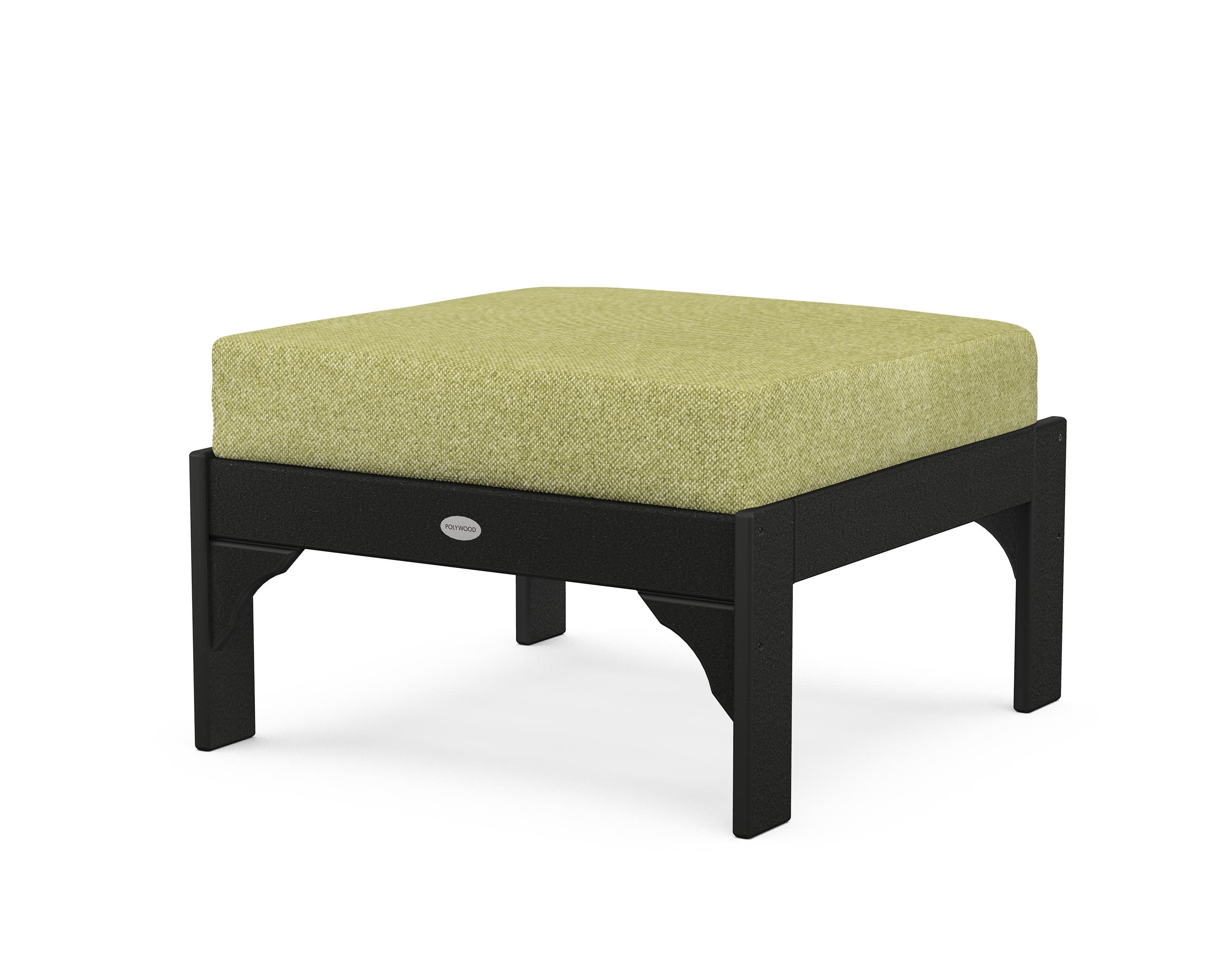 Vineyard Deep Seating Ottoman in Black / Chartreuse Boucle