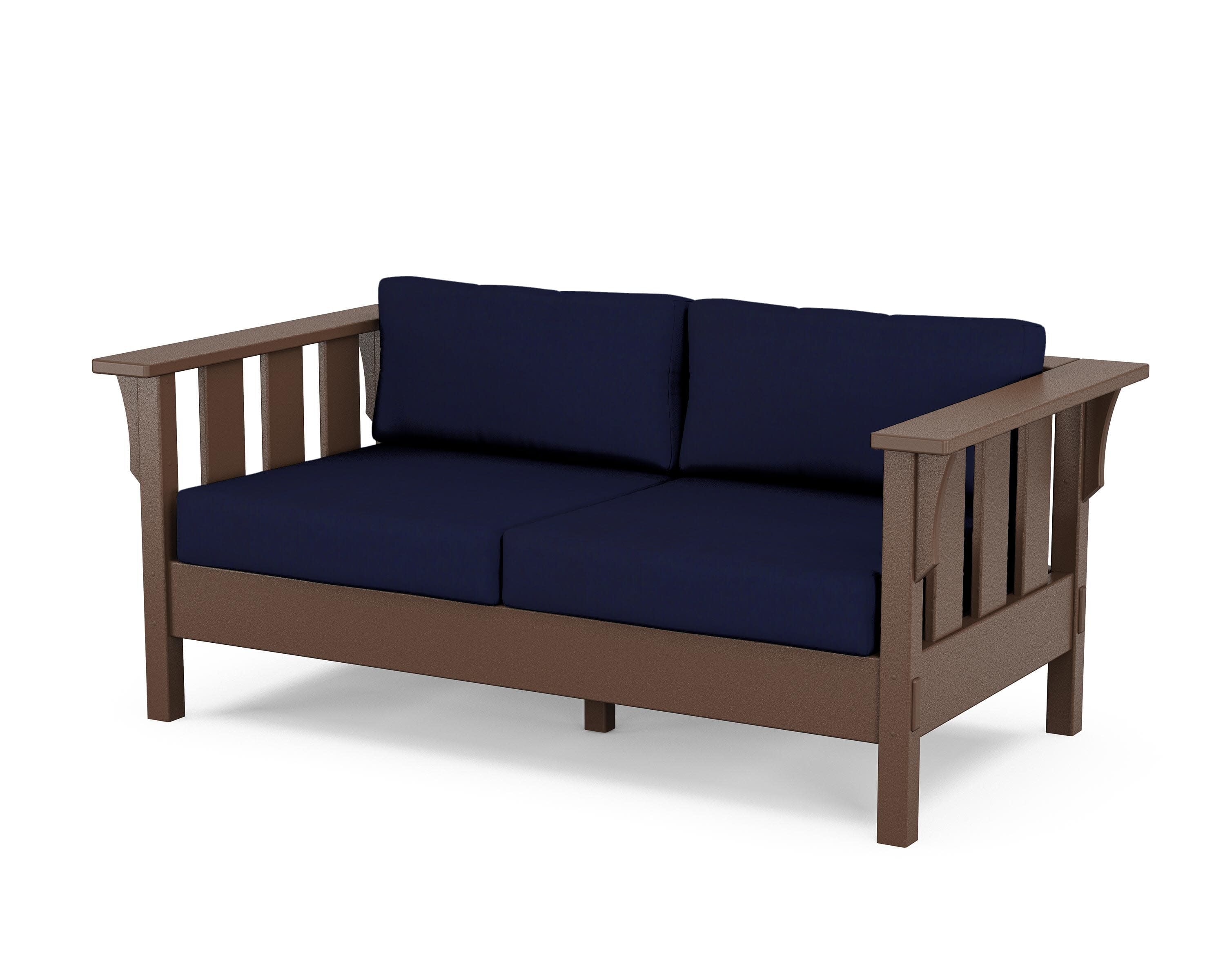 Acadia Deep Seating Loveseat in Mahogany / Navy