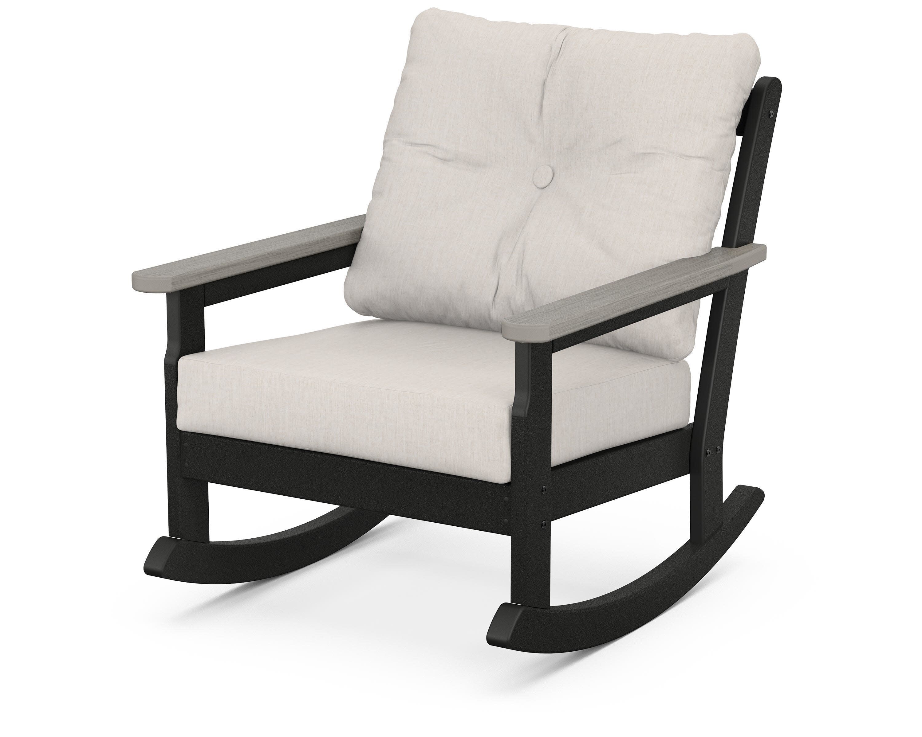 Vineyard Deep Seating Rocking Chair in Black / Driftwood / Cast Ash