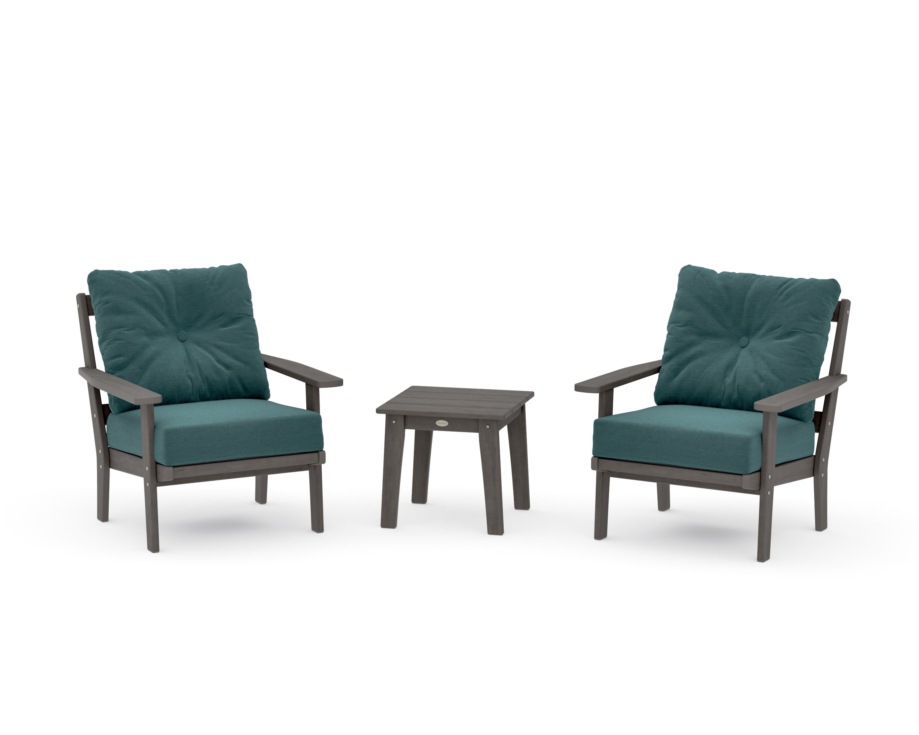 Prairie 3-Piece Deep Seating Set in Driftwood / Ocean Teal
