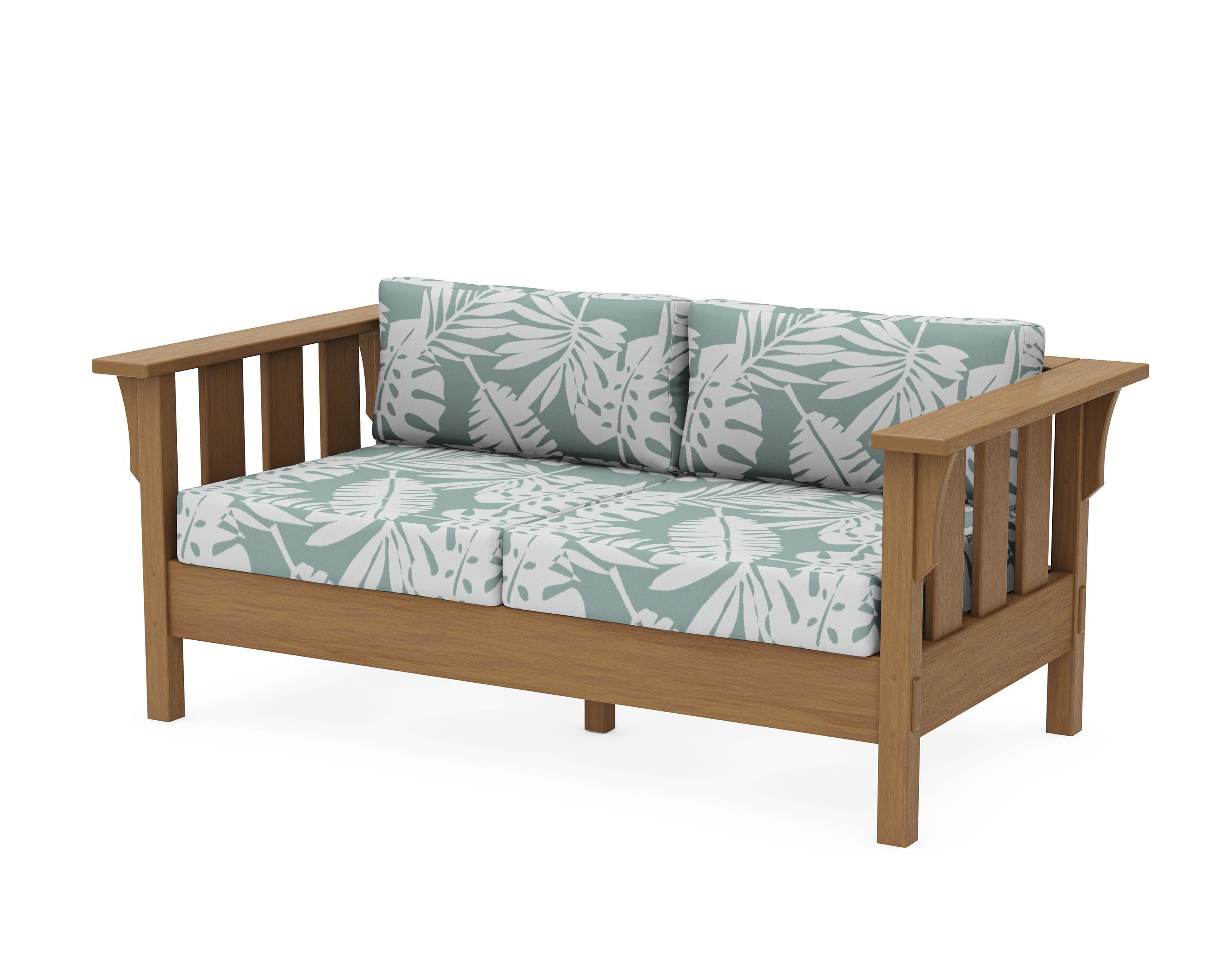 Acadia Deep Seating Loveseat in Natural / Leaf Glacier Spa