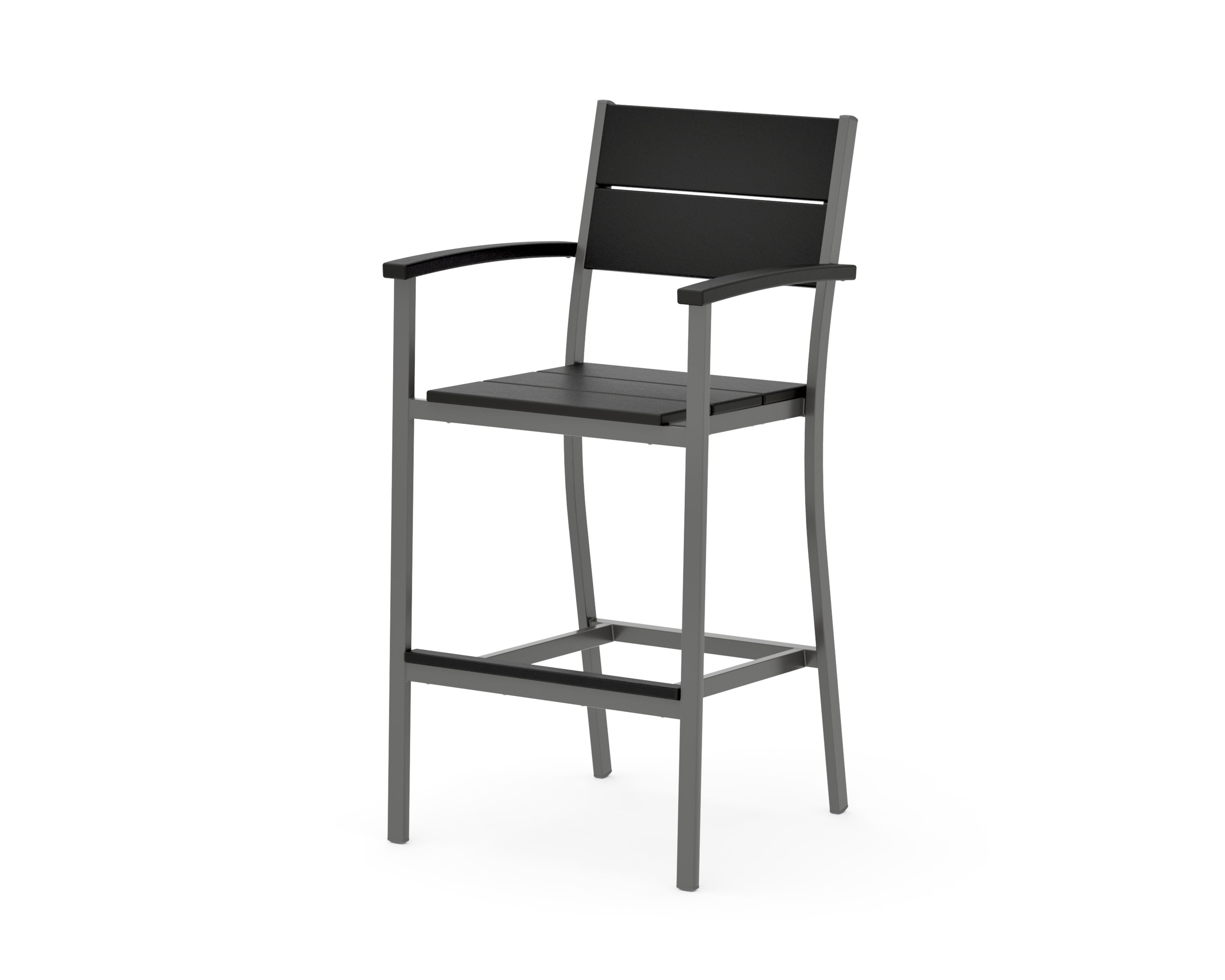Main Street Bar Arm Chair in Charcoal / Black