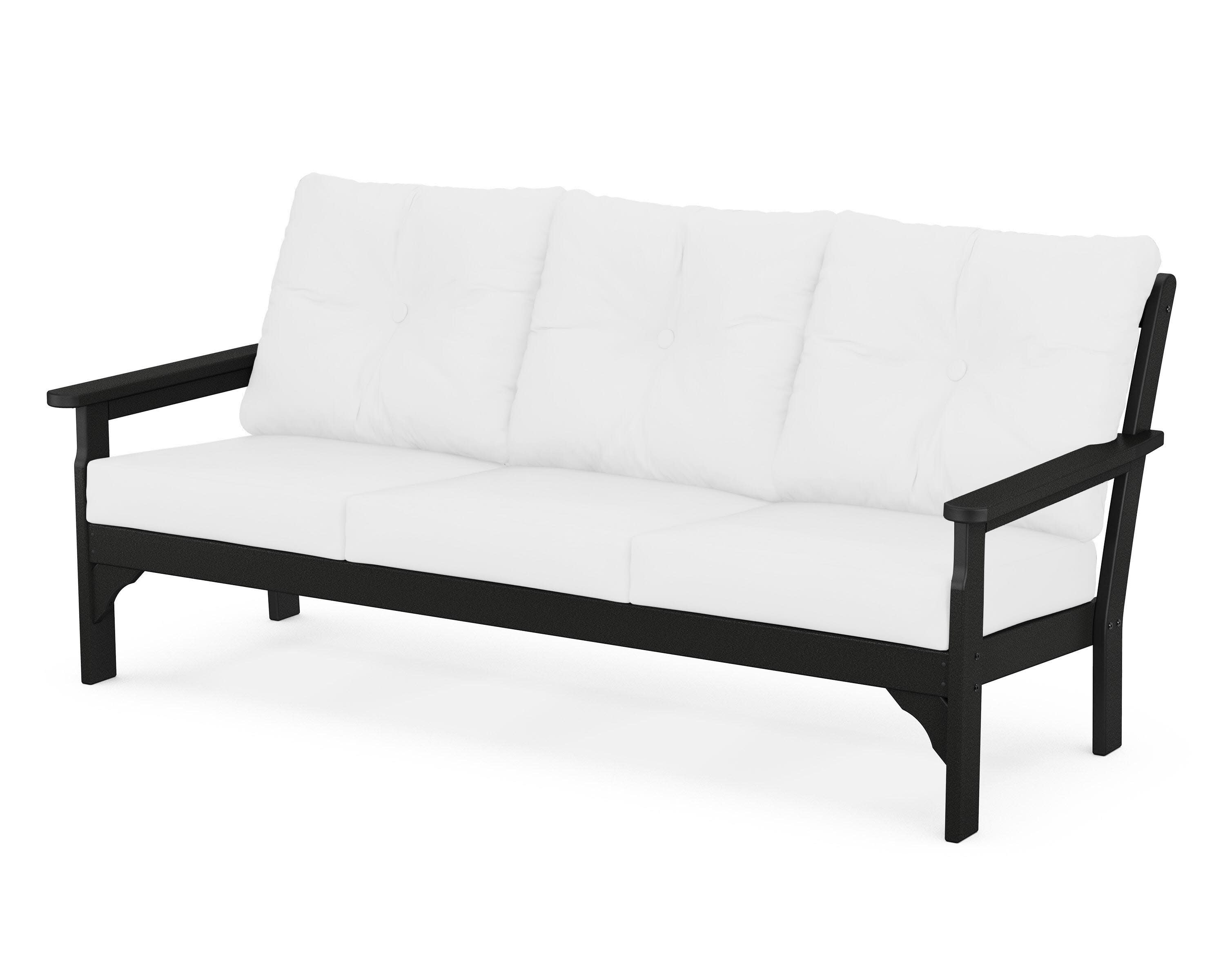 Vineyard Deep Seating Sofa in Black / Natural